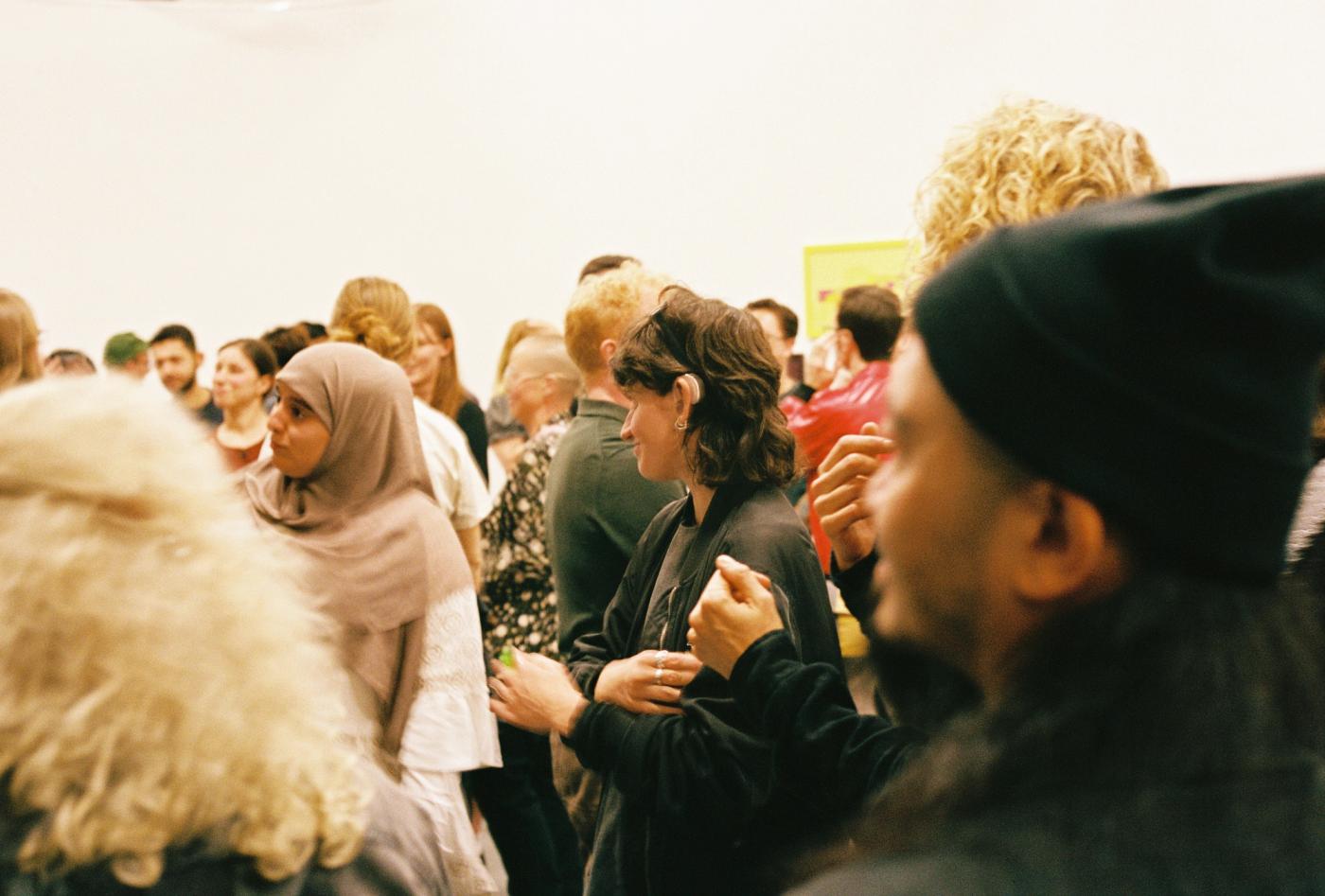 Jas Shirrefs in conversation at the DARE:BIGBABA opening. Photo: Ravi Vasavan