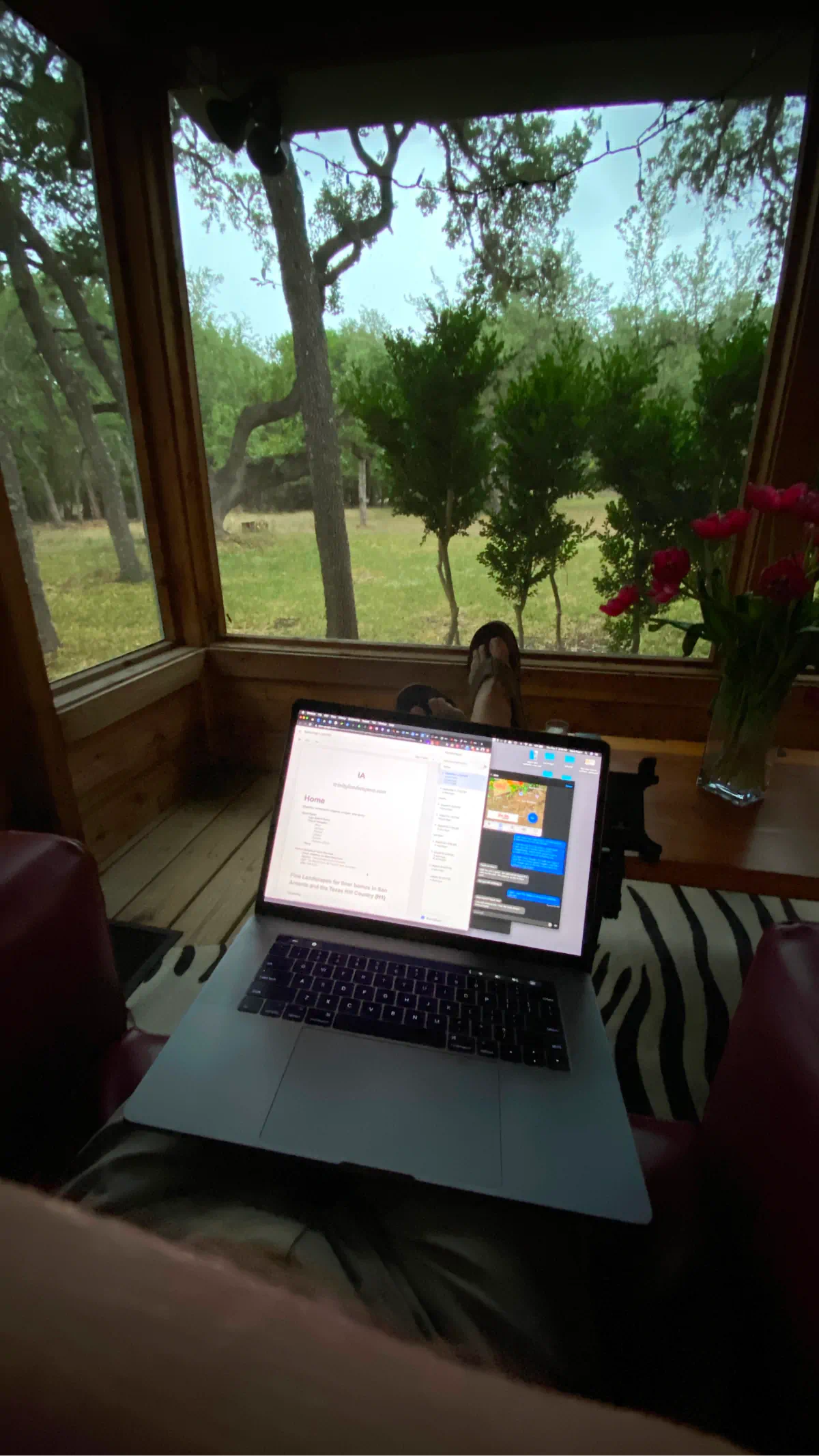 The porch can be a great place to work.