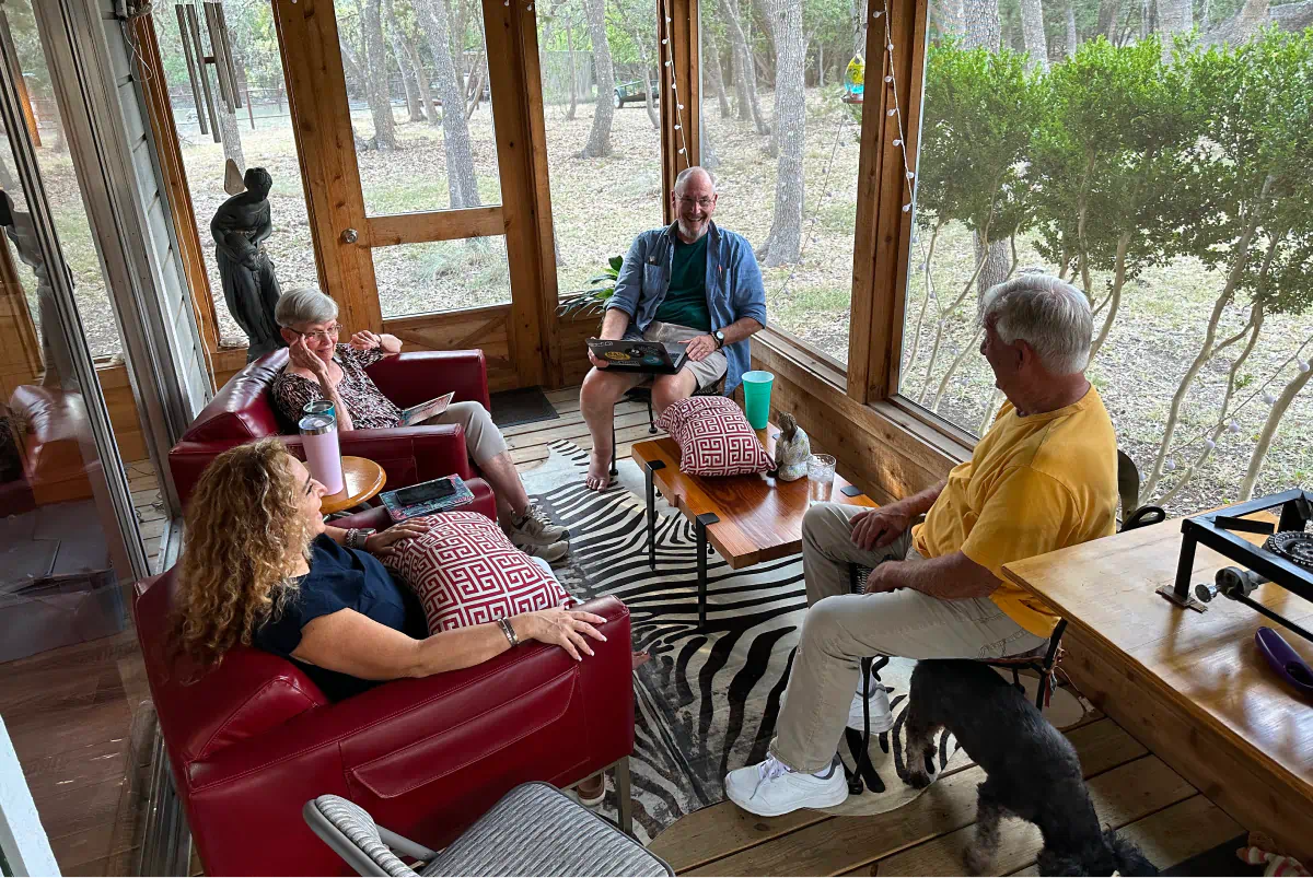 Family on the porch