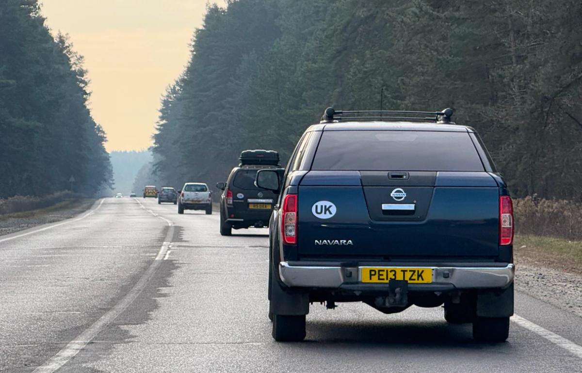 The convoy en route to Lviv
