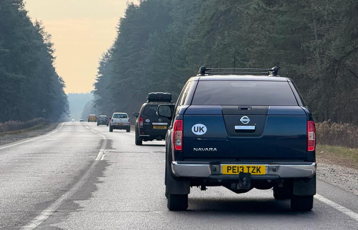 The convoy en route to Lviv
