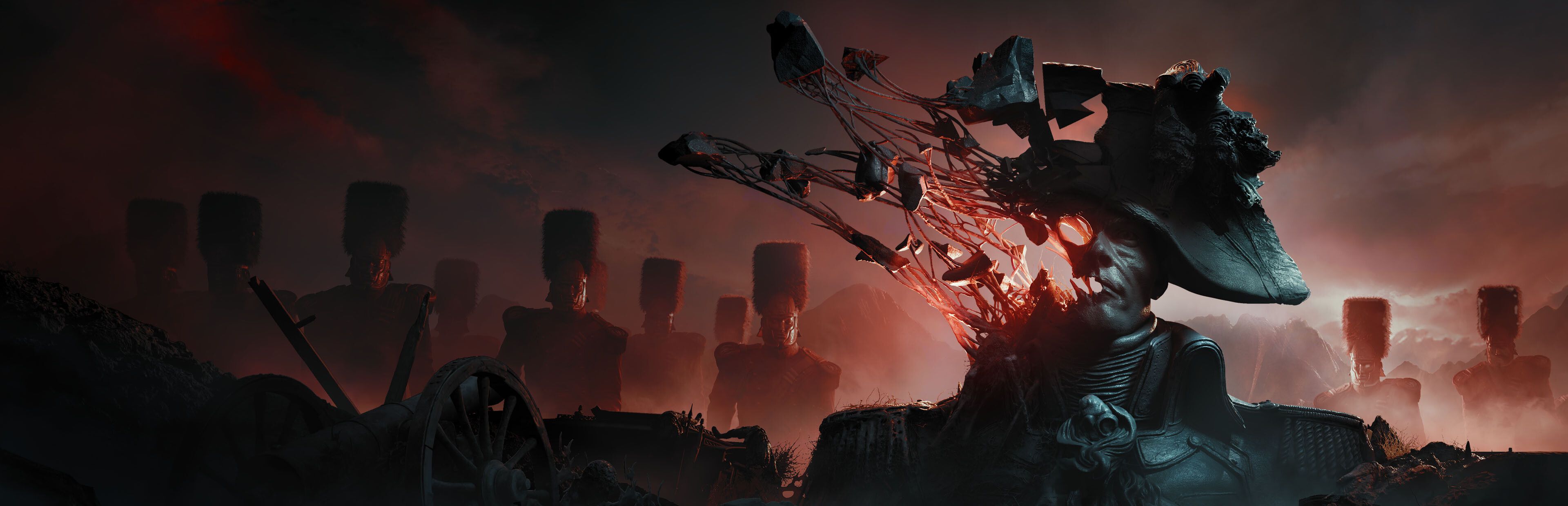 Wide Valor Mortis artwork of a ruined Napoleonic-era landscape