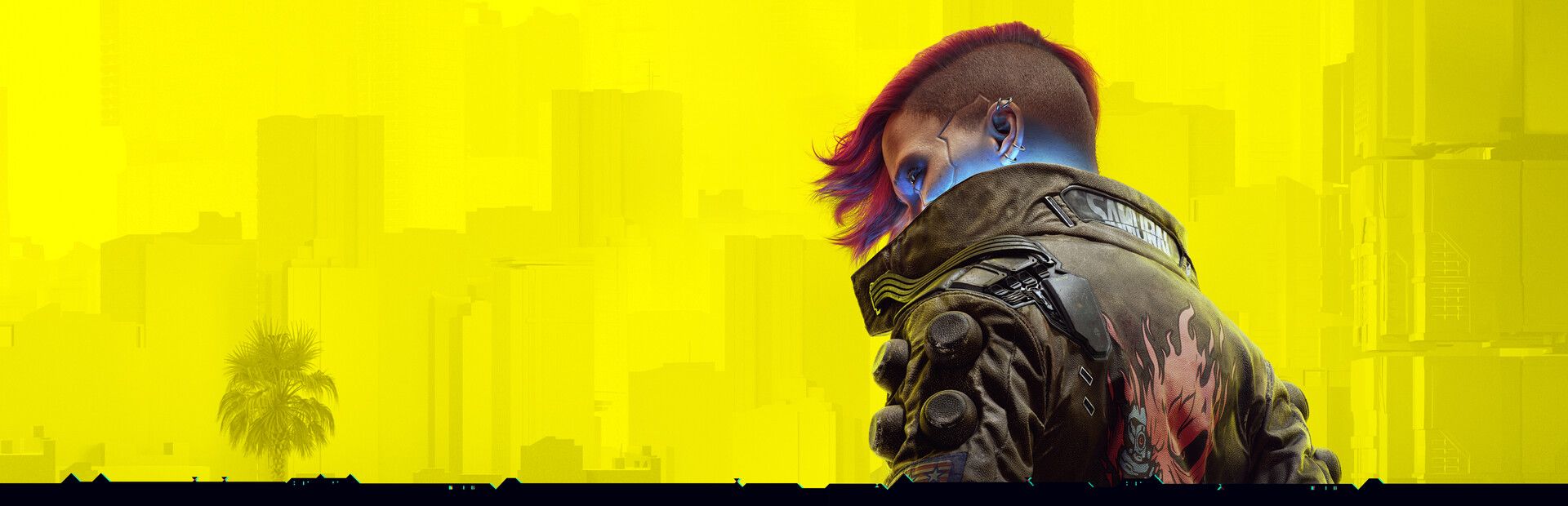 Cyberpunk 2077 panoramic key art of Night City