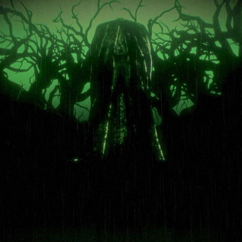Green-tinted silhouette under branching shapes in the Persona 6 teaser