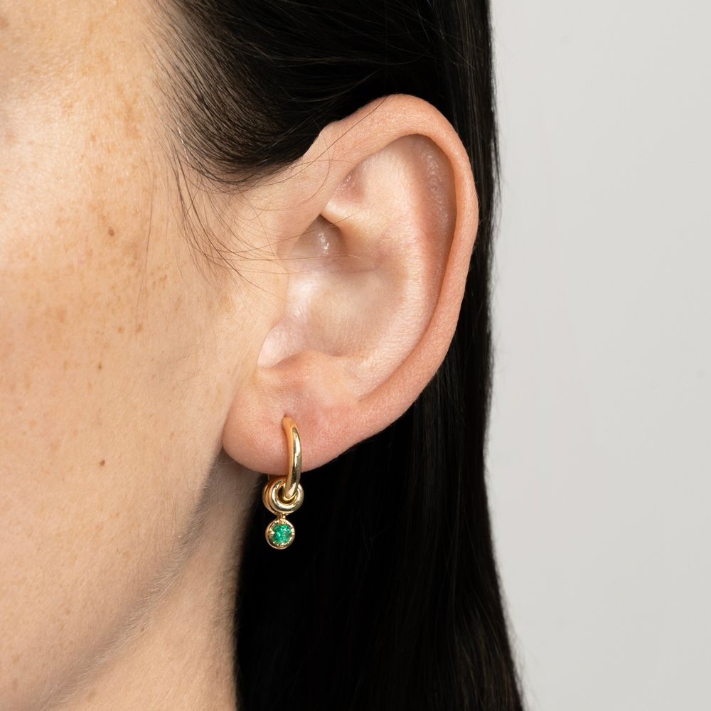 Zahra Silver Bleu Hoop Earrings | Spinelli Kilcollin