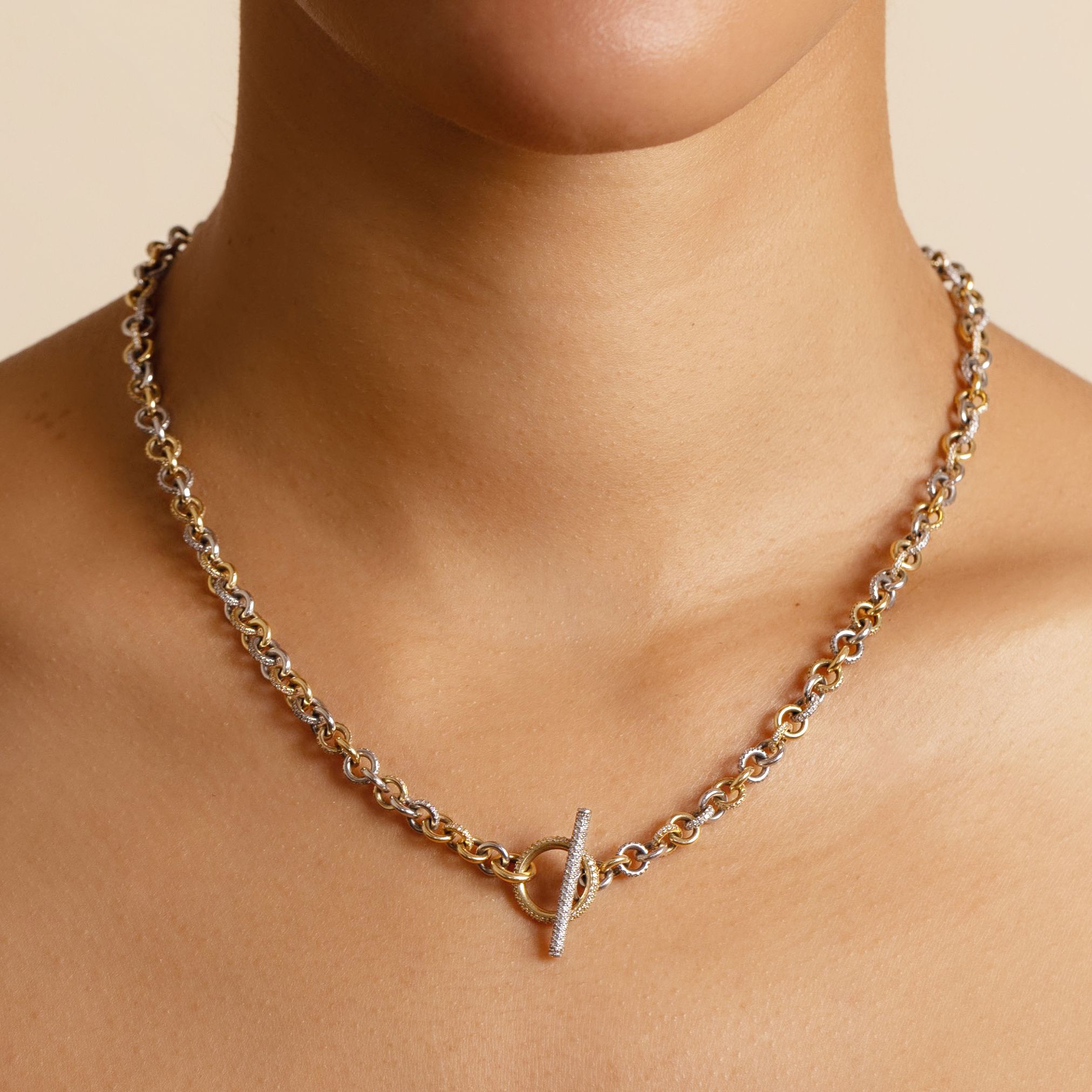 Orbit Platinum Gold Pavé Chain Necklace | Spinelli Kilcollin