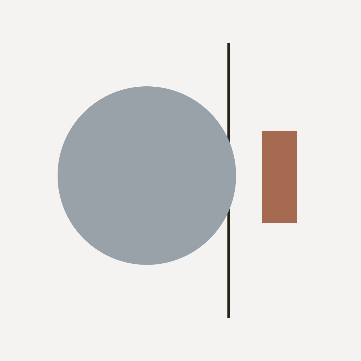 A slate-silver circle crossing an ink boundary beside an oxide block, representing VAT applied to silver.