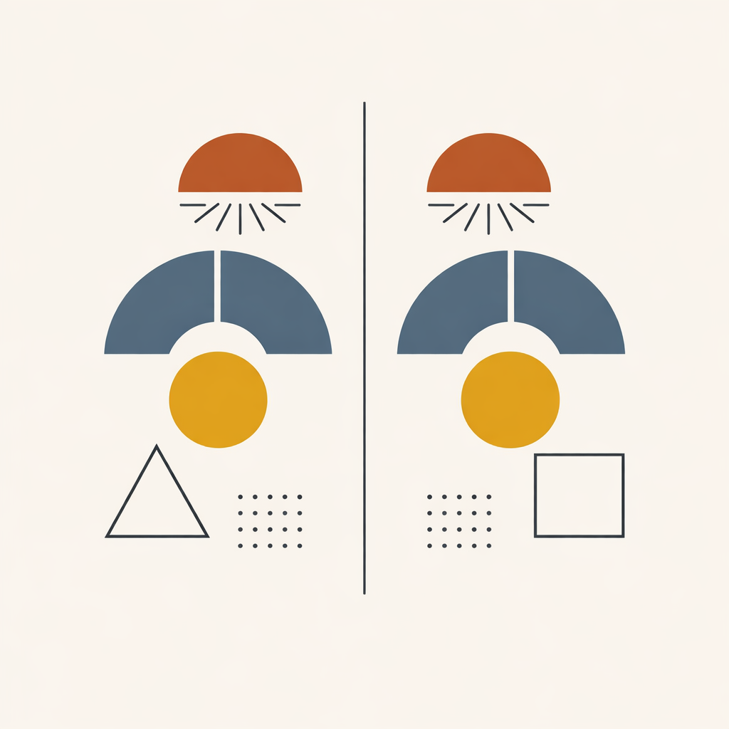 Flat Bauhaus-style geometric illustration with gold spheres and arcs, representing gold held in a SIPP