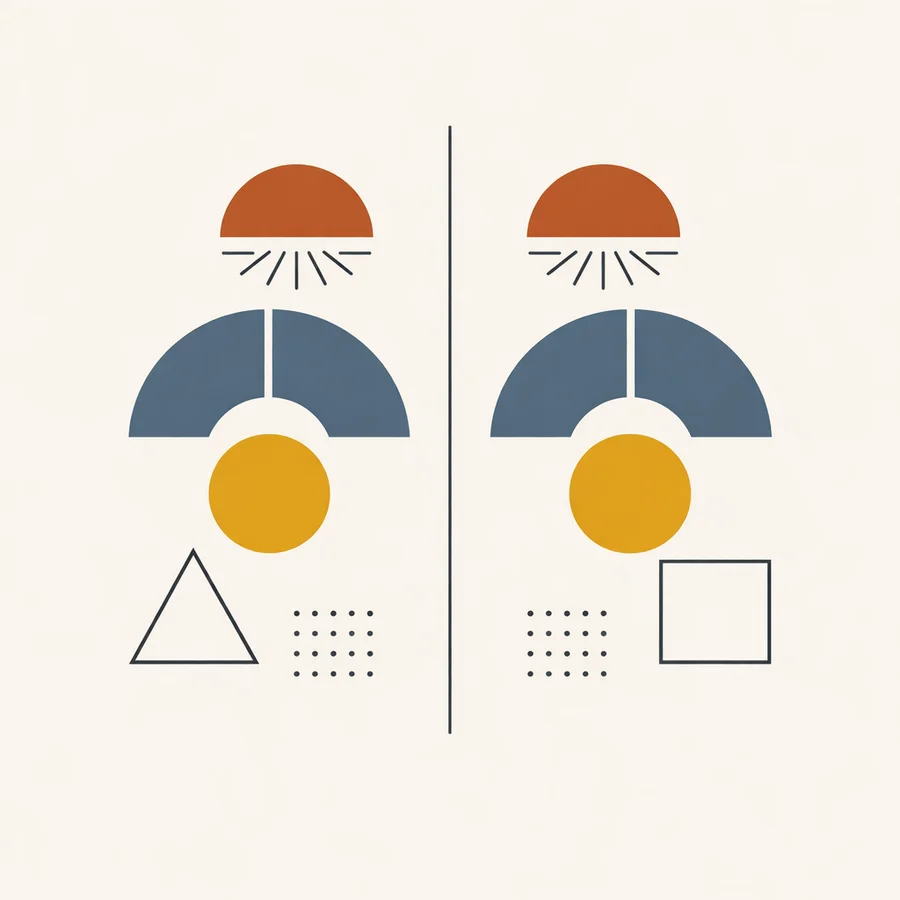 Flat Bauhaus-style geometric illustration with gold spheres and arcs, representing gold held in a SIPP