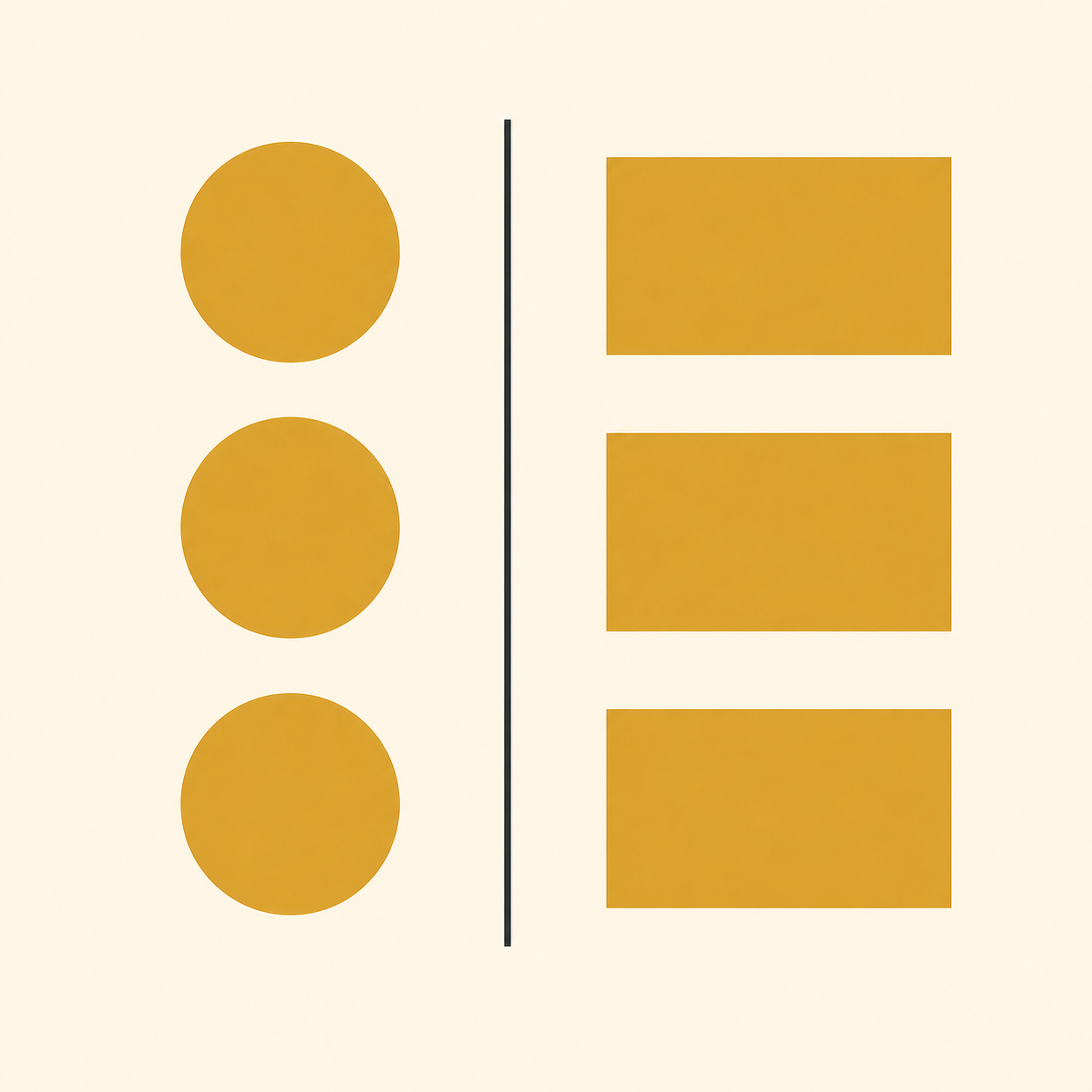 Gold circles on one side and gold bars on the other, representing coins versus bars.