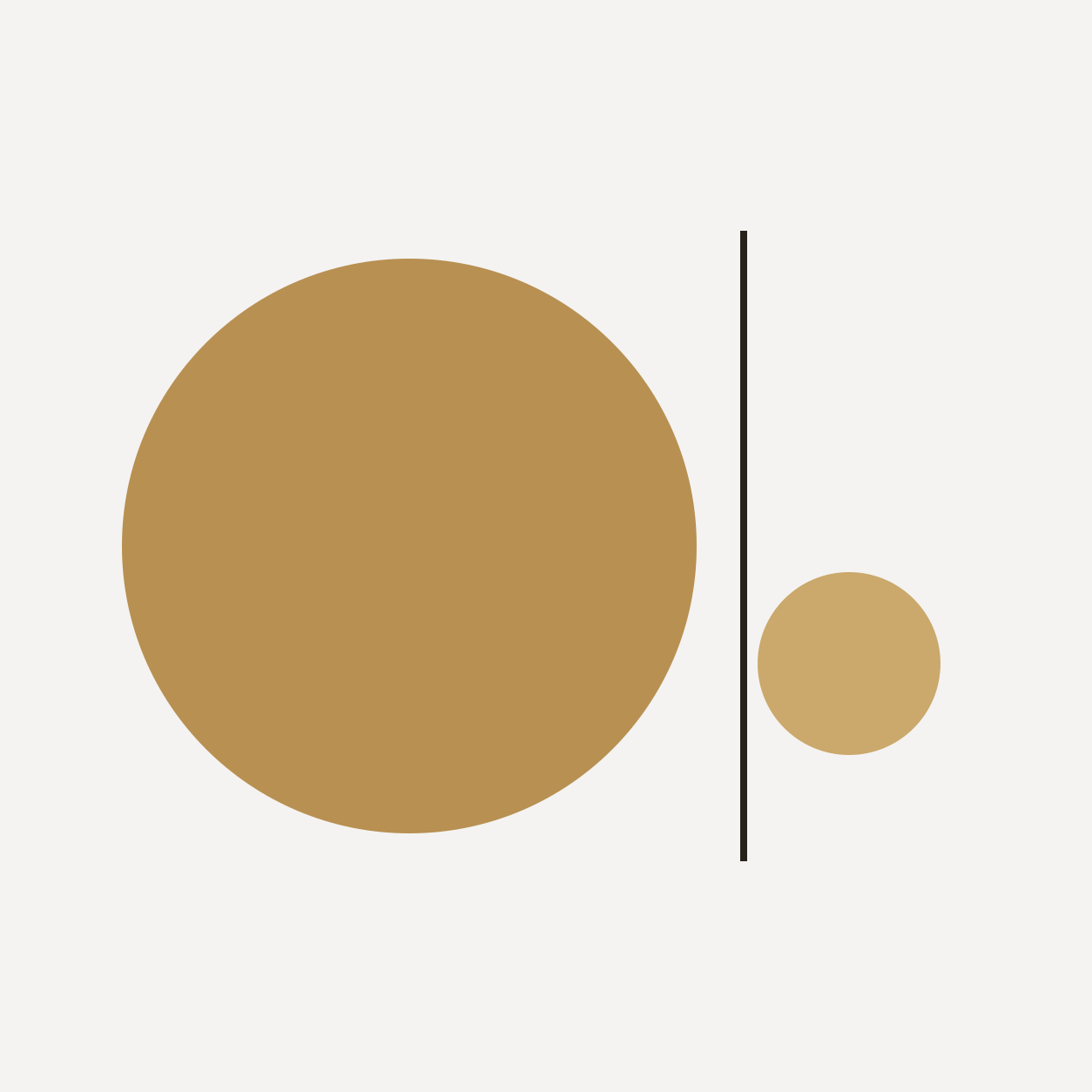 A very large gold circle beside a much smaller circle and measuring rule, representing the scale of the ten-kilo coin.