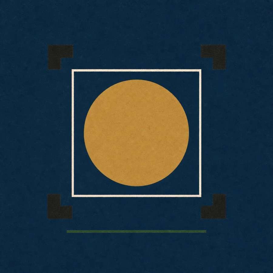 A gold circle inside a secure digital frame, representing safe online gold buying.