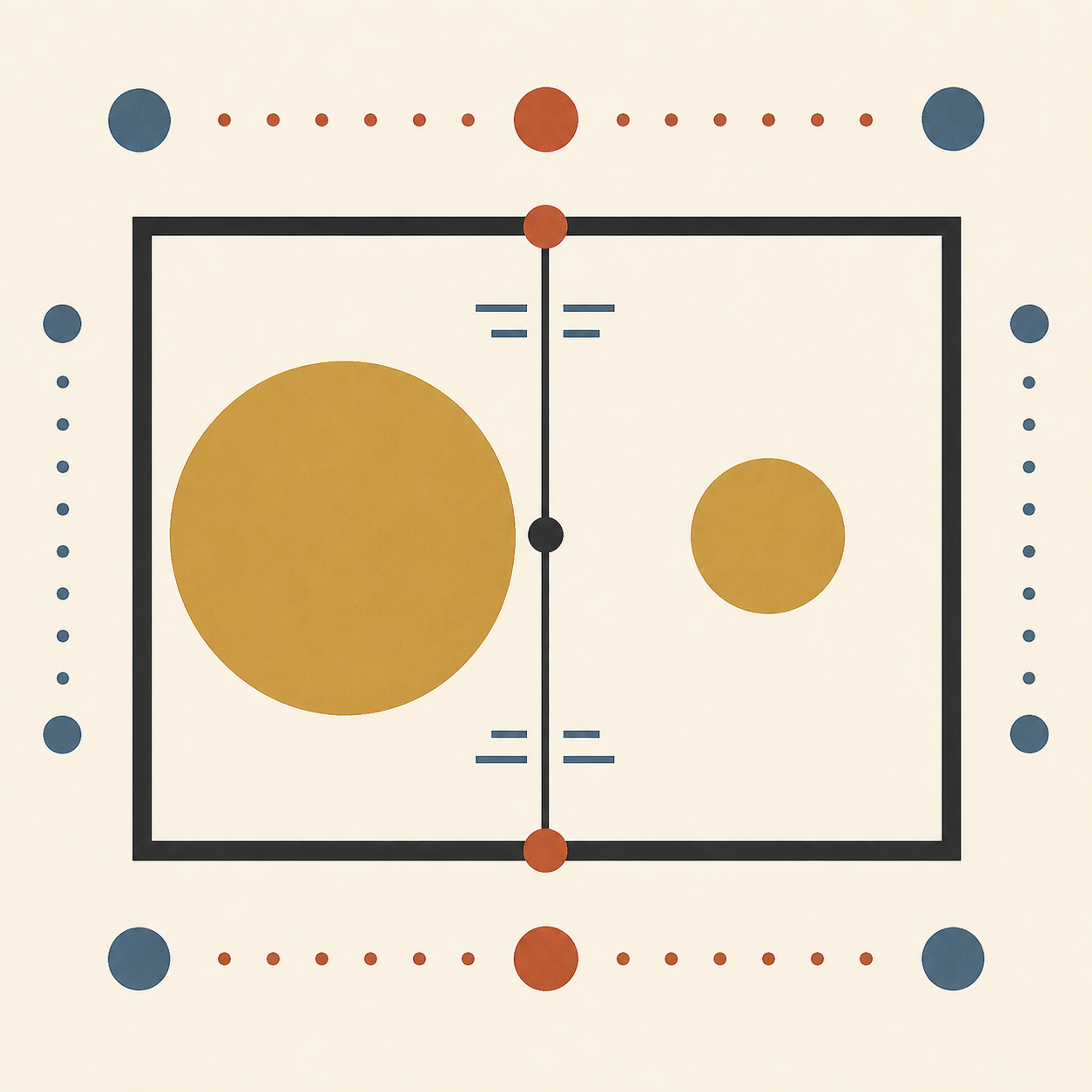 Two gold circles in a precise comparison frame, representing Britannia and sovereign coins.