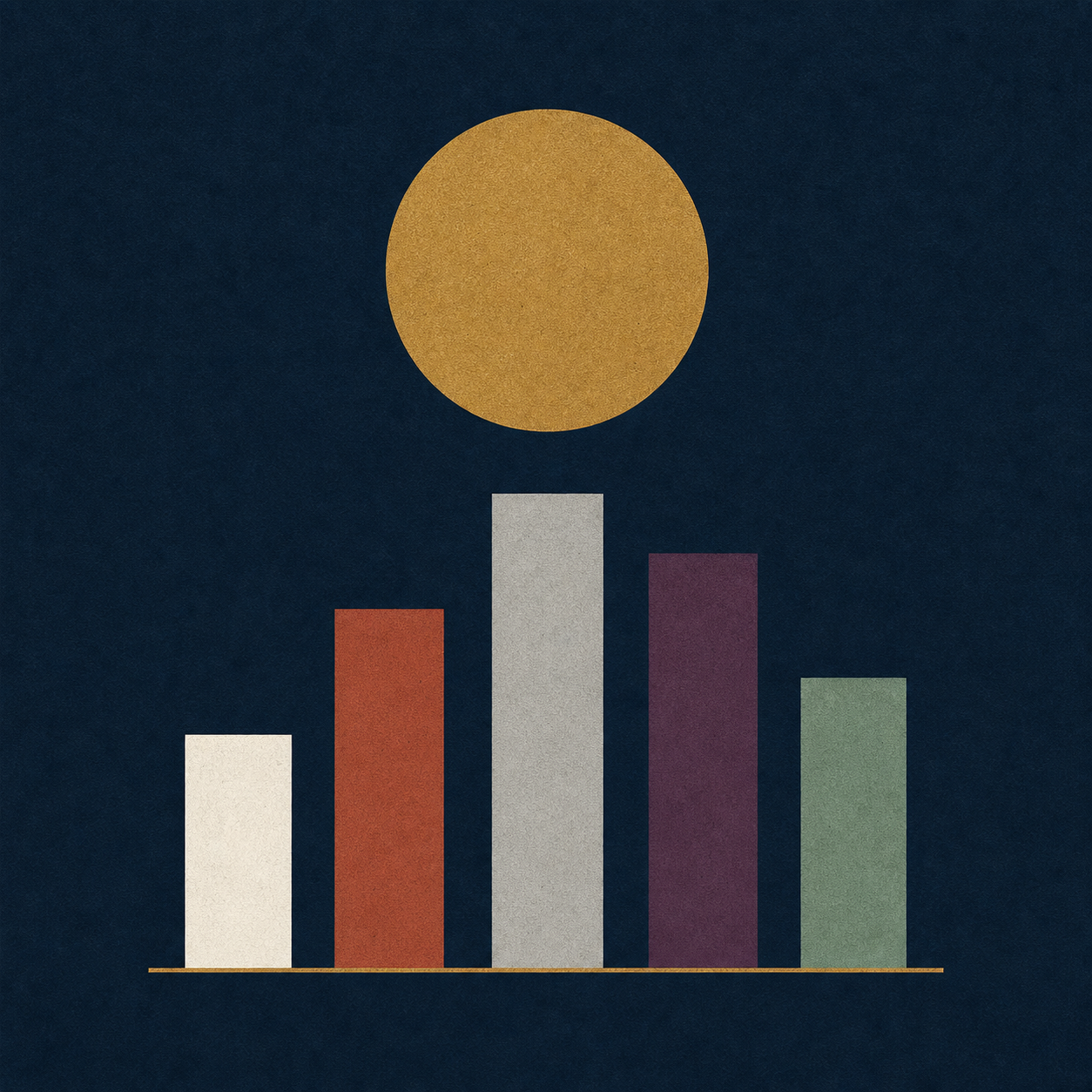 A gold circle above simple value blocks, representing the value of gold when selling.
