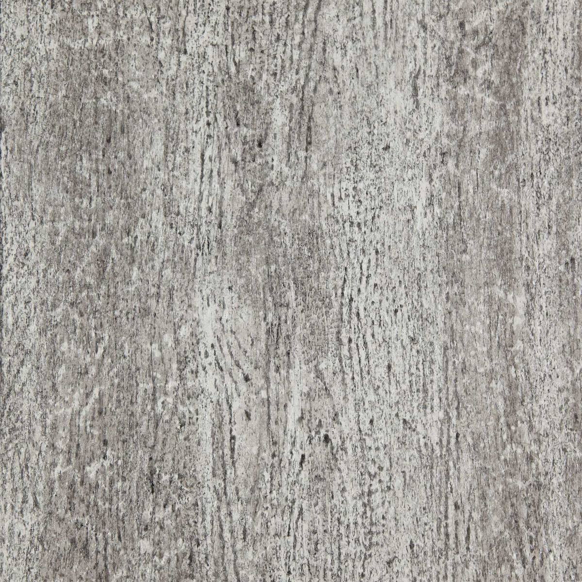 Duradek Legacy Driftwood vinyl decking — a silvered grey surface with a fine woodgrain print