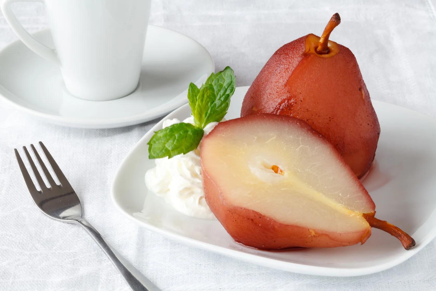 healthy poached pears recipe