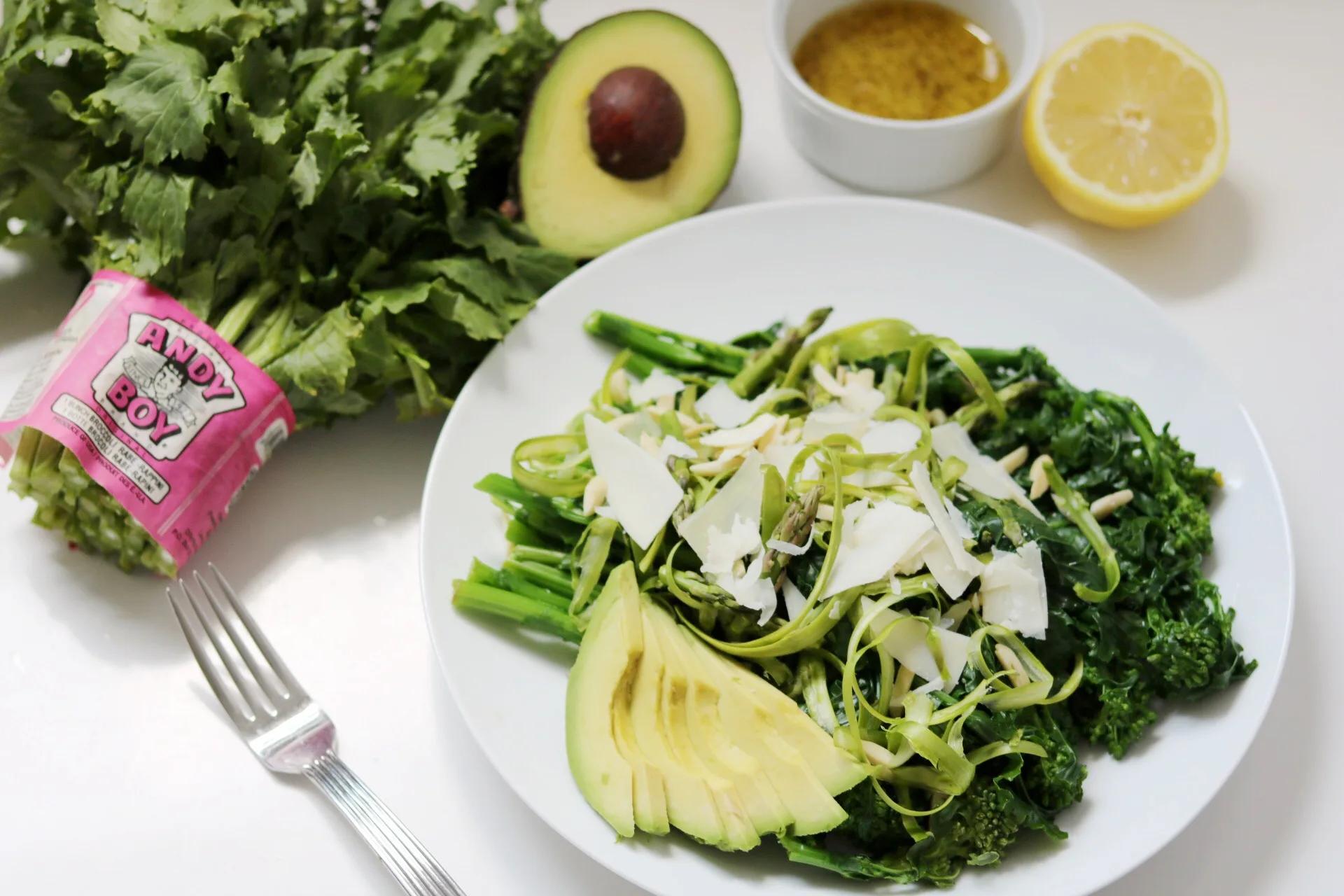 Raw Asparagus Salad with Broccoli Rabe