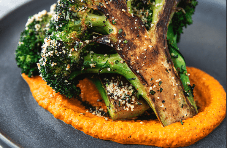 % Tom Brady’s TB12 Caramelized Broccoli with Smoky Romesco Sauce