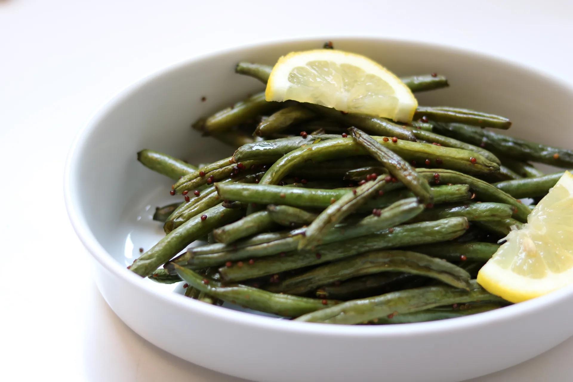 roasted green beans and sugar snap peas