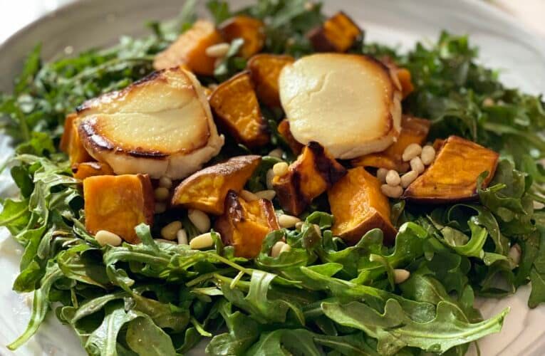 arugula sweet potato salad|Arugula Salad with Sweet Potato, Goat Cheese and Pine Nuts