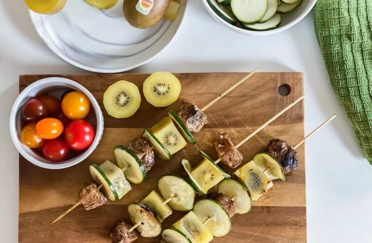 Balsamic Chicken and Kiwi Kebabs