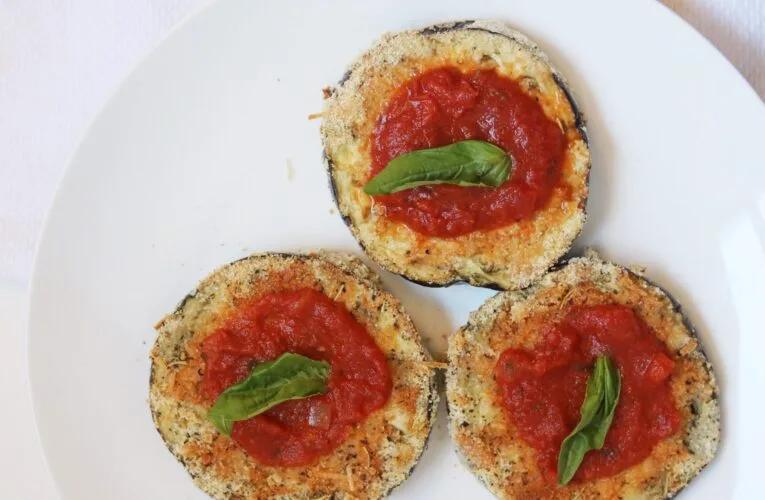 Healthy Crispy Baked Eggplant with Parmesan