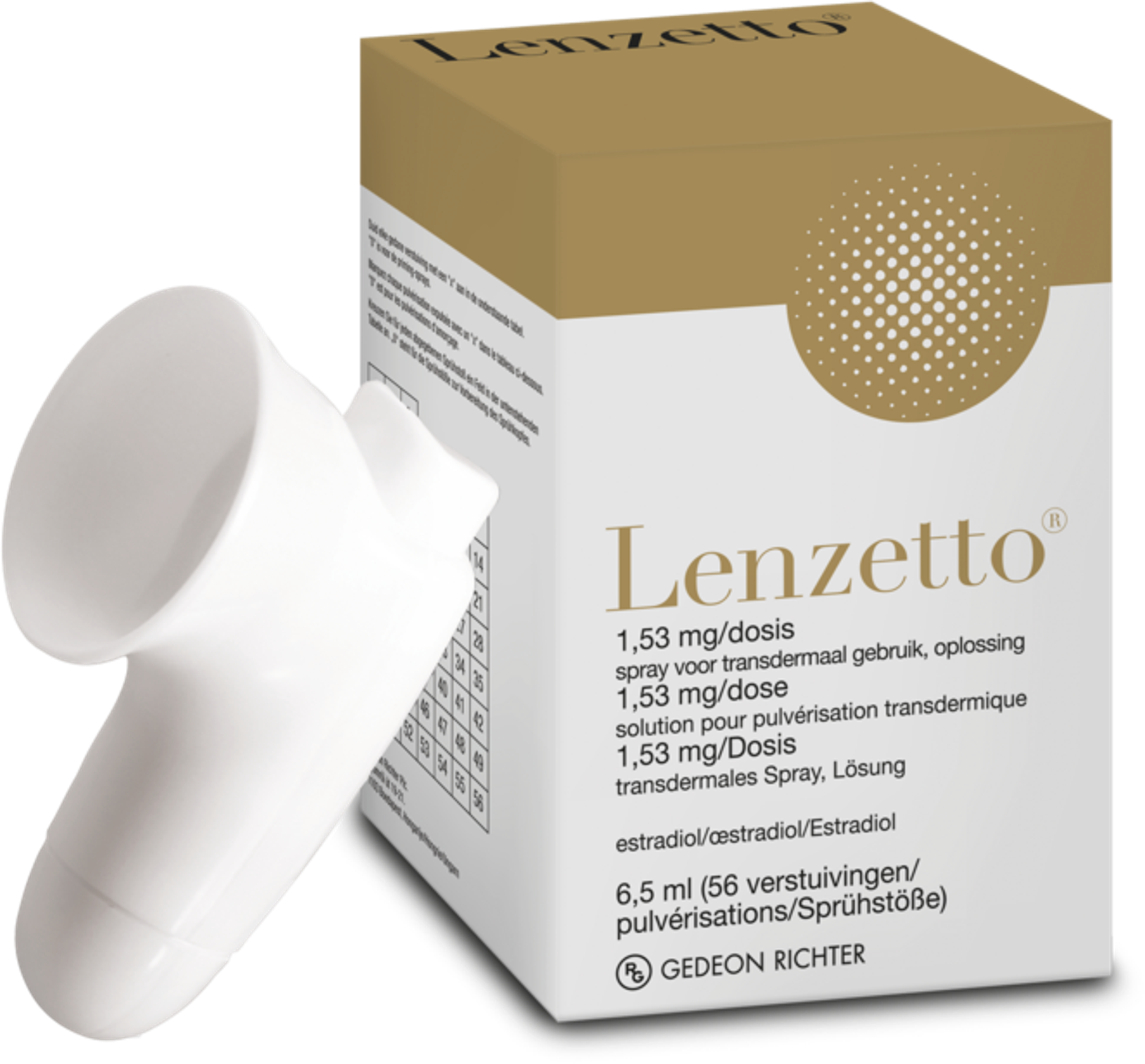 Lenzetto Spray Transdermaal 1,53mg/dosis Flac 56do Gedeon Richter Benelux BijsluiterPlus