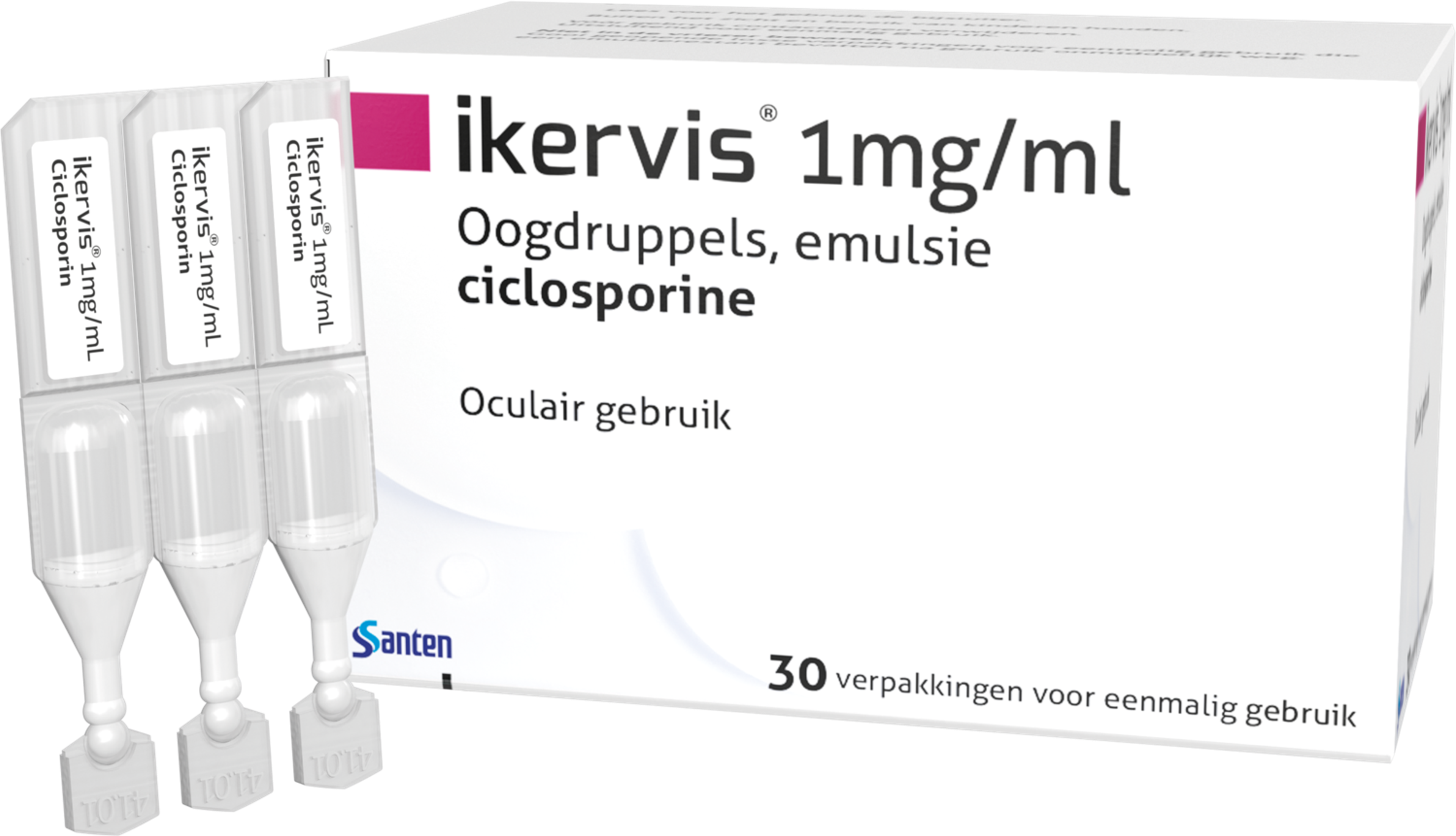 Ikervis oogdruppels 1mg/ml minims/unit doses 0,3ml