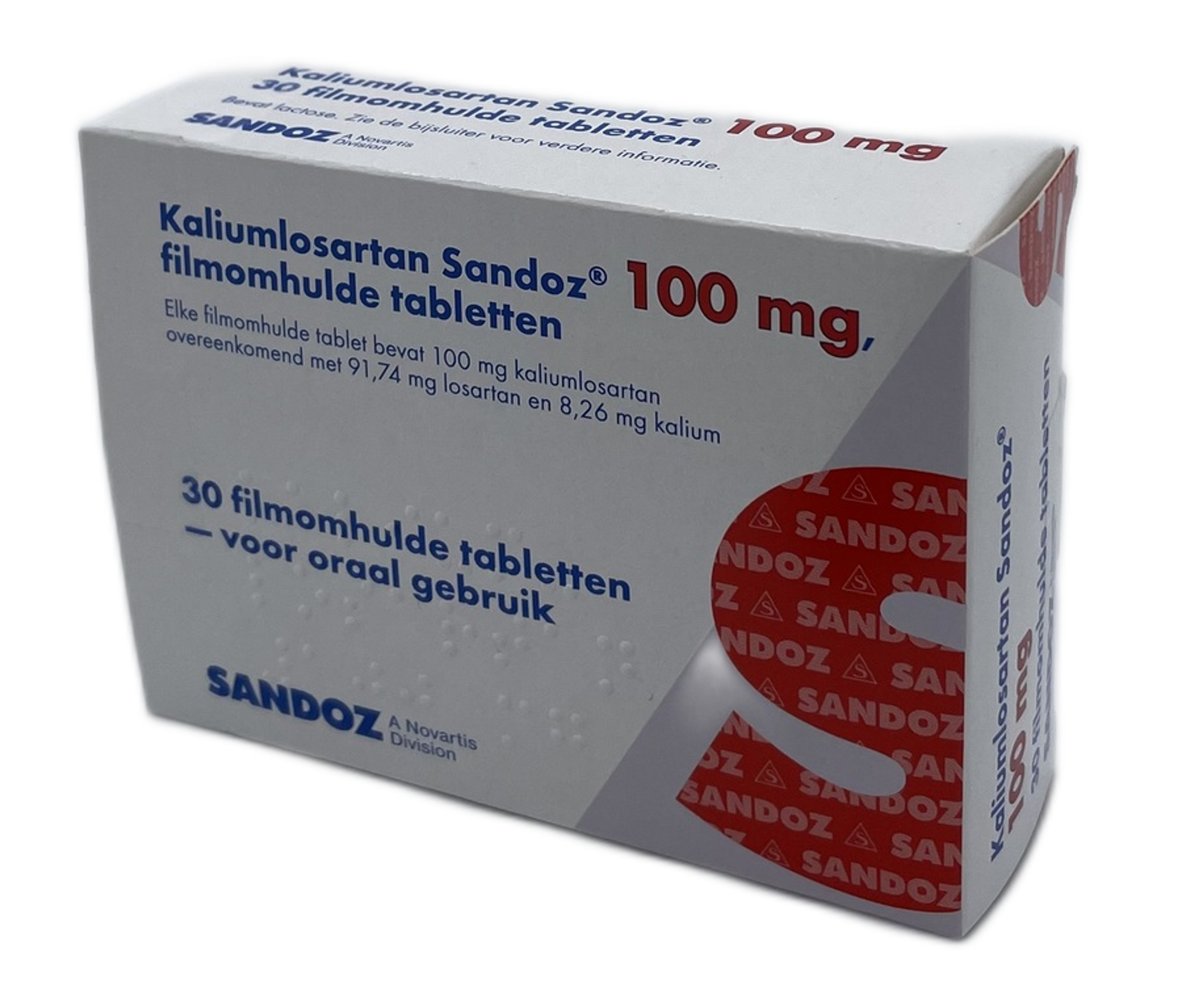 Kaliumlosartan Sandoz Tablet Filmomhuld 100mg