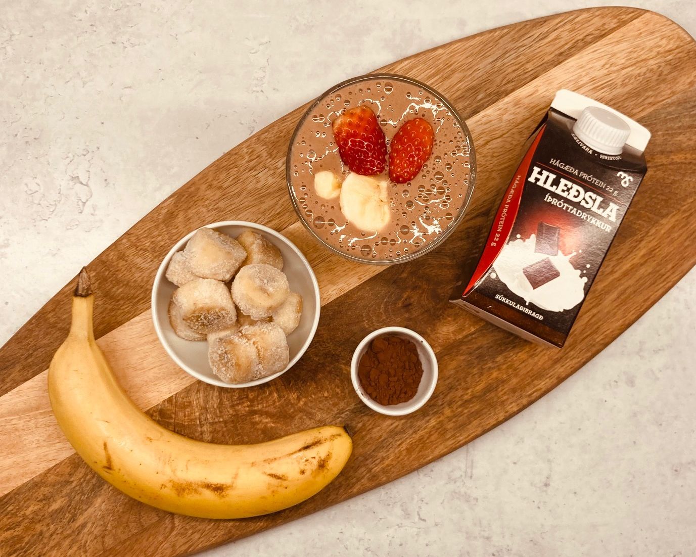 Próteinríkur banana- og súkkulaðiís