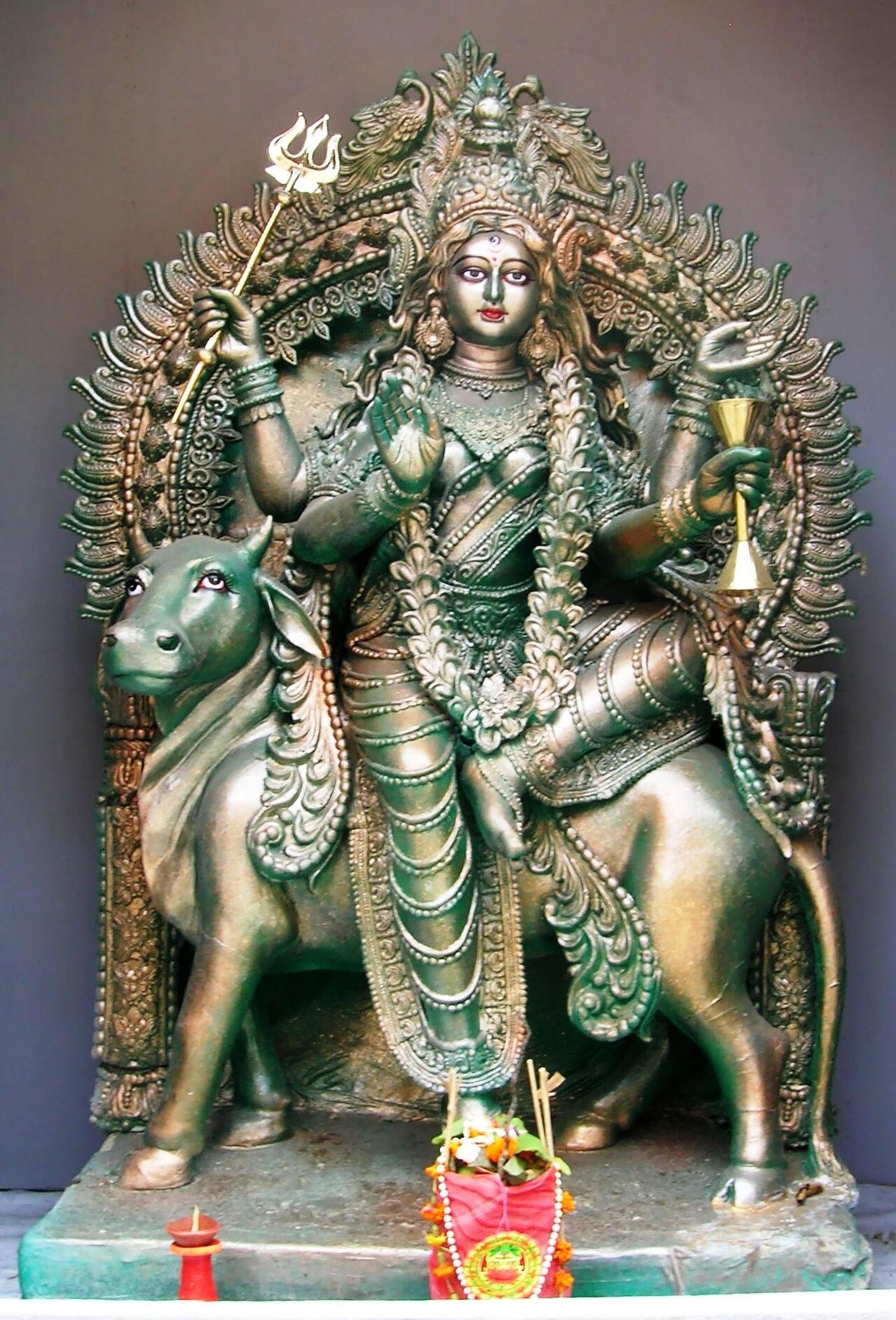 Idol of Maa Mahagauri at the Sanghasri Durga Puja pandal, Kolkata, 2010