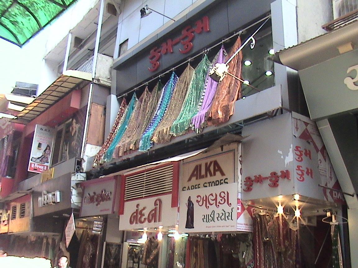 Saree shops in Ratanpol, old Ahmedabad