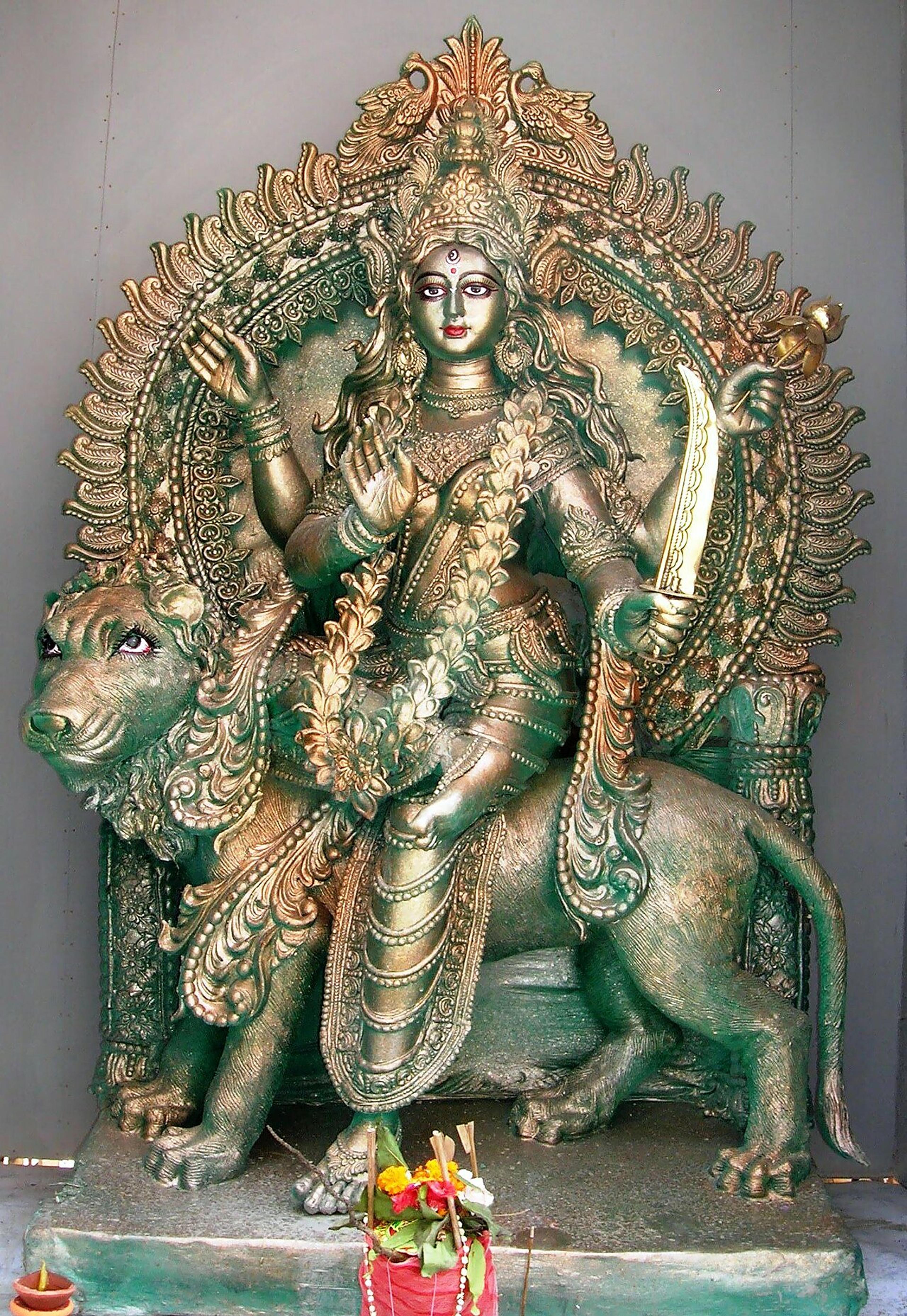 Idol of Maa Katyayani at the Sanghasri Durga Puja pandal, Kolkata, 2010