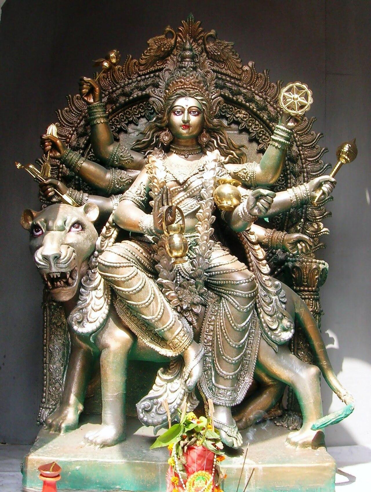 Idol of Maa Kushmanda at the Sanghasri Durga Puja pandal, Kolkata, 2010