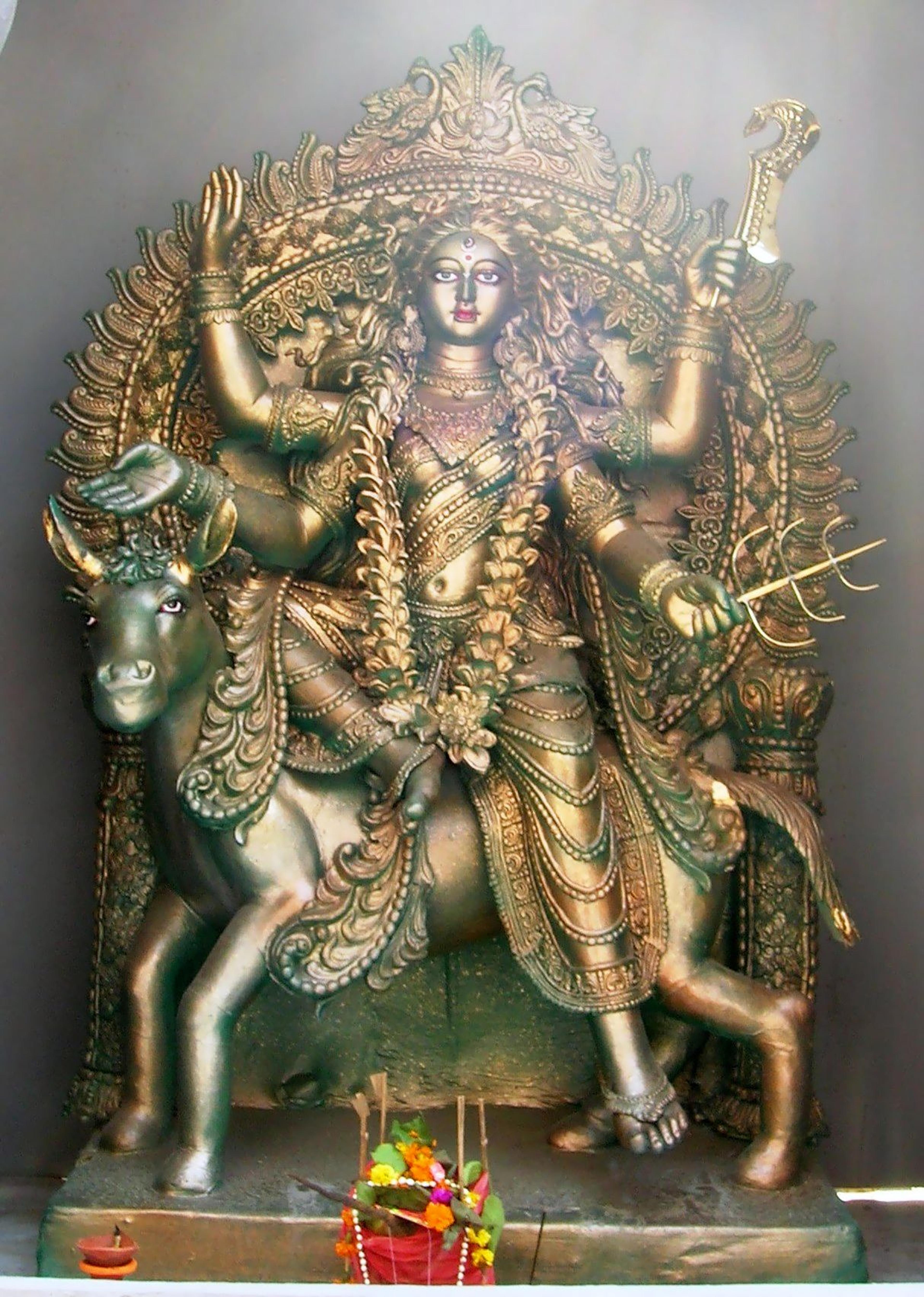 Idol of Maa Kalaratri at the Sanghasri Durga Puja pandal, Kolkata, 2010