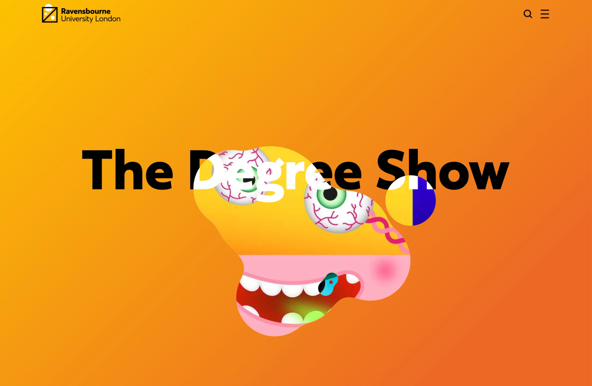 Ravensbourne 'The Degree Show 2024' website homepage