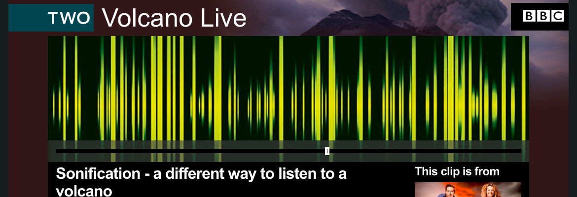Audio waveform of volcano sonification