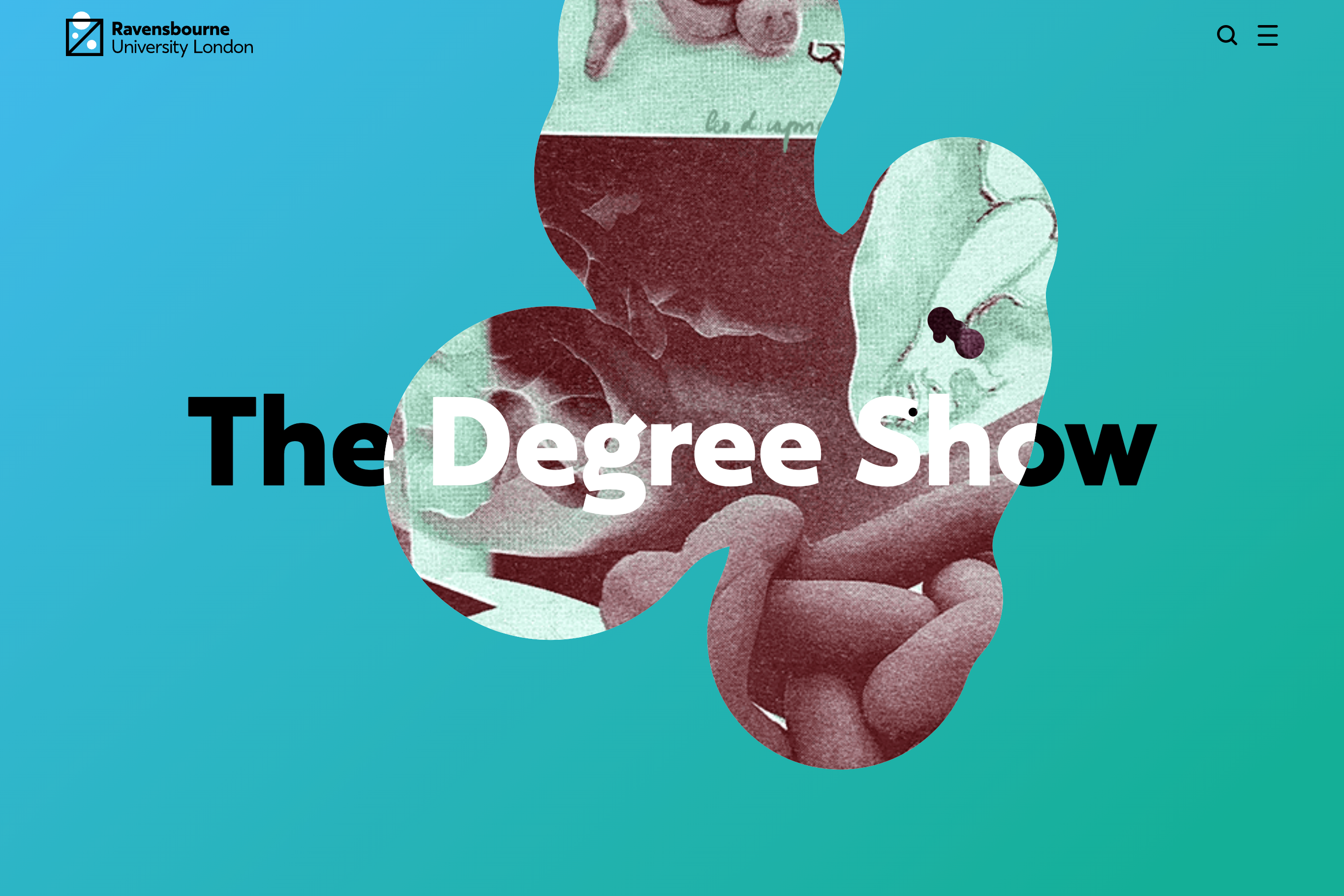 Ravensbourne 'The Degree Show' website homepage