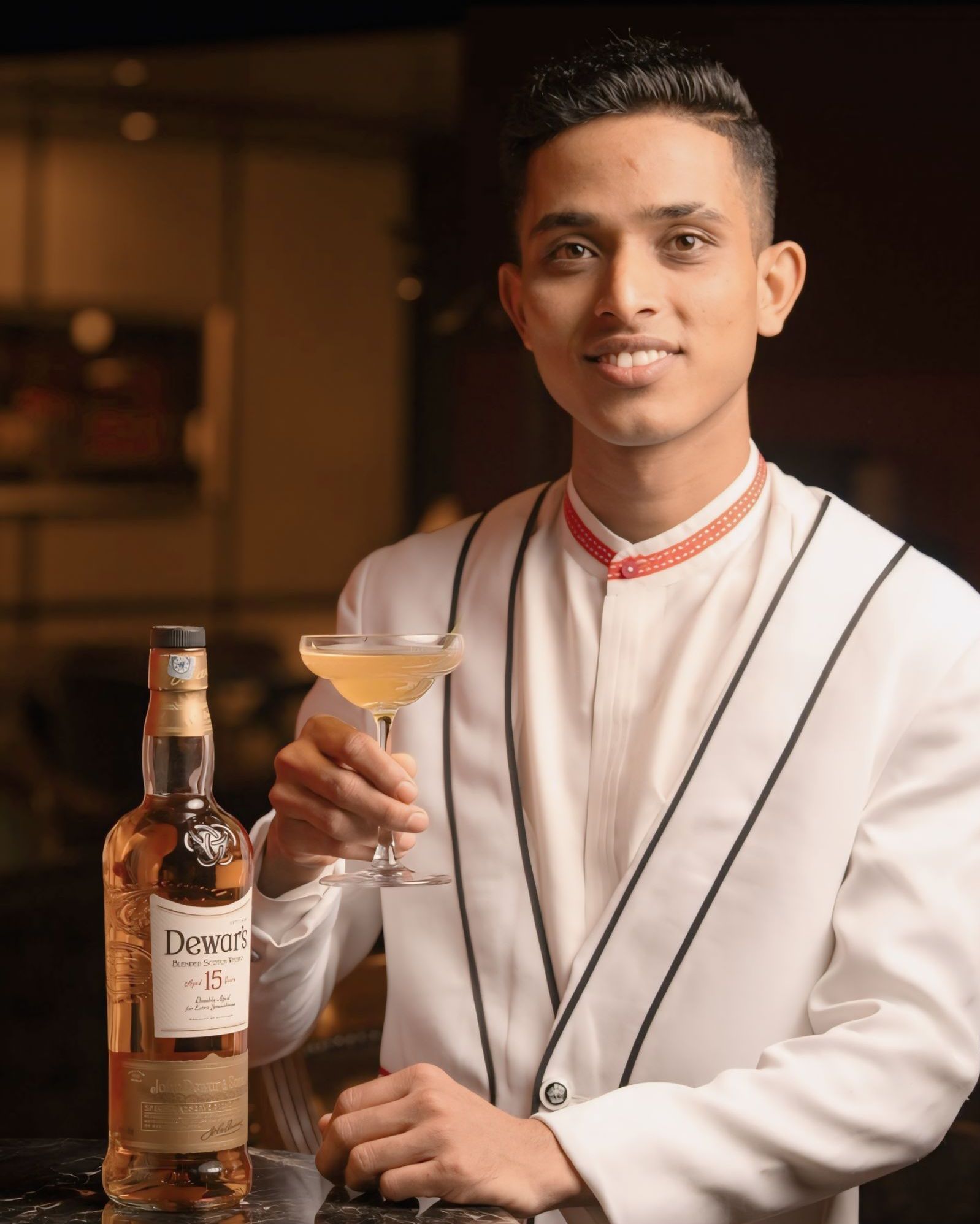 With the bottle