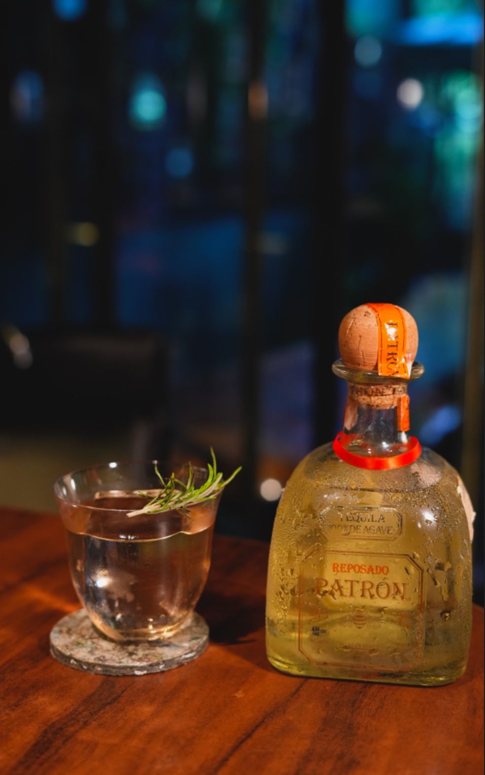 With the bottle