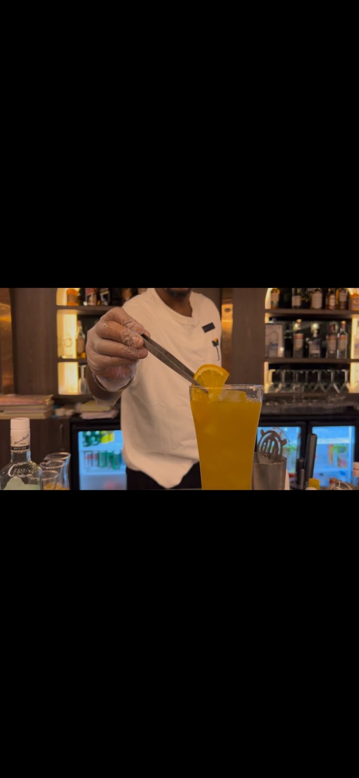With the bottle