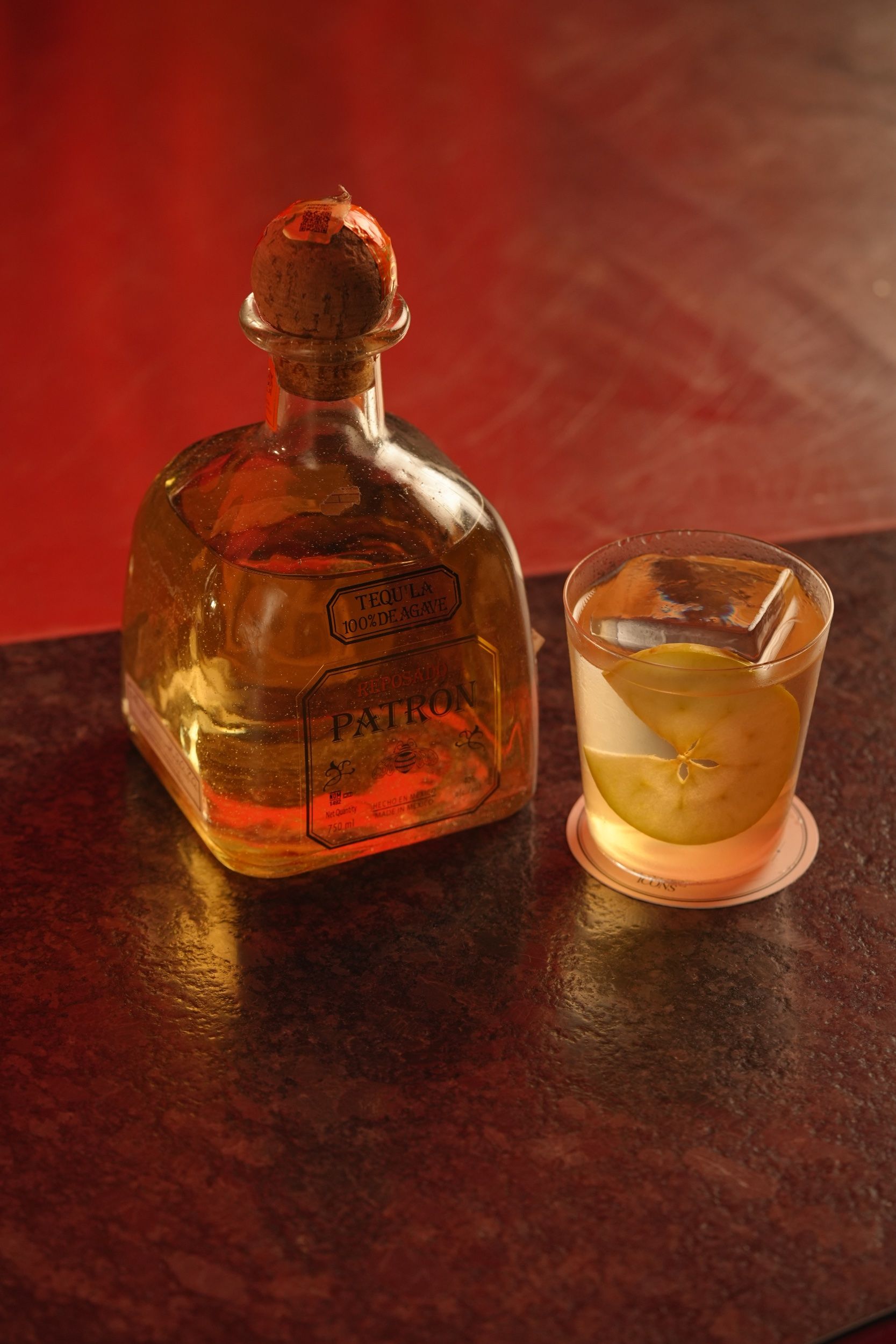 With the bottle