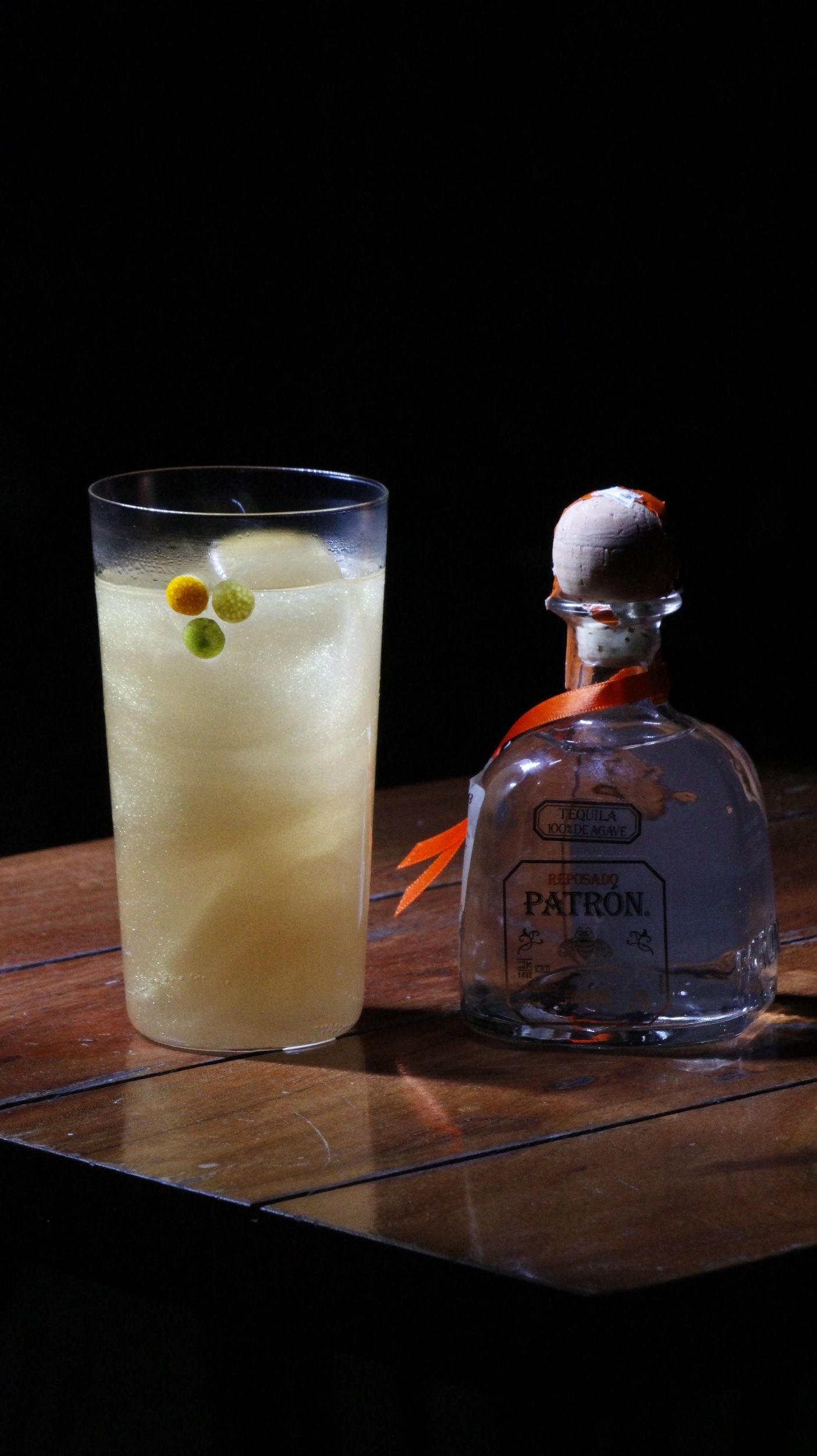 With the bottle