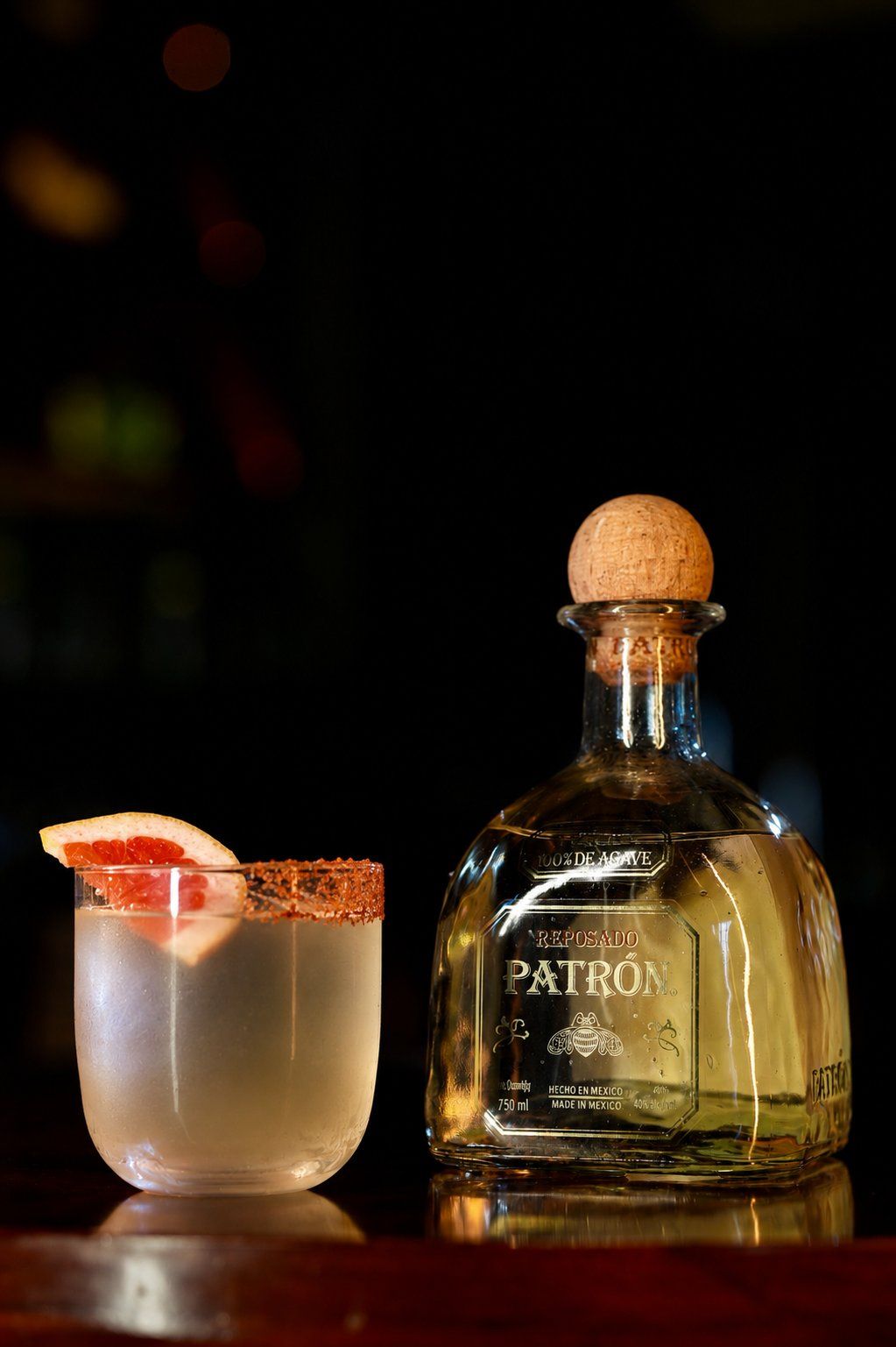 With the bottle