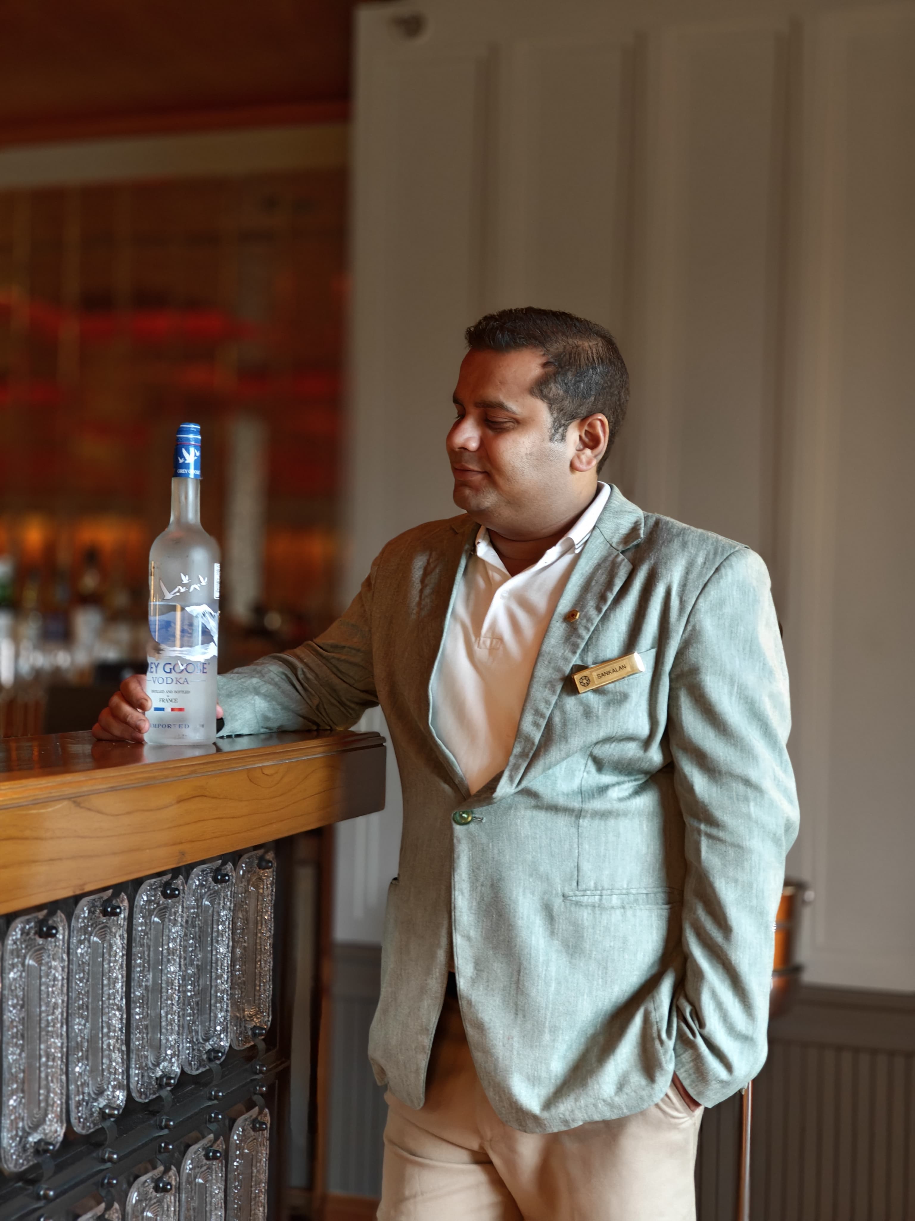 With the bottle