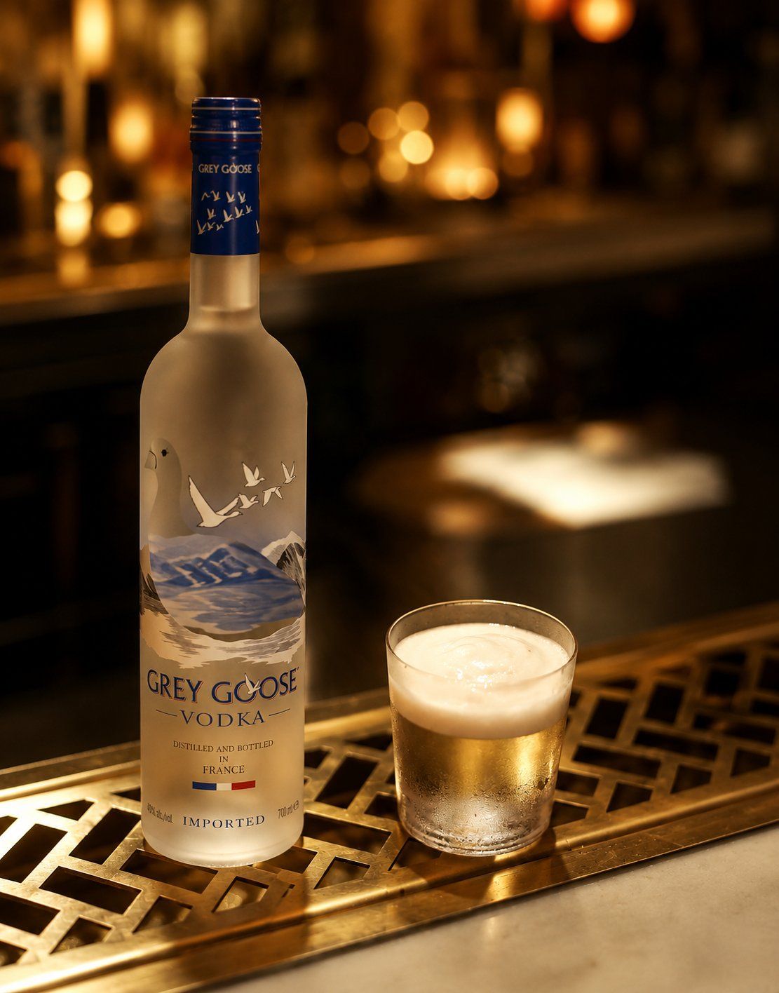 With the bottle