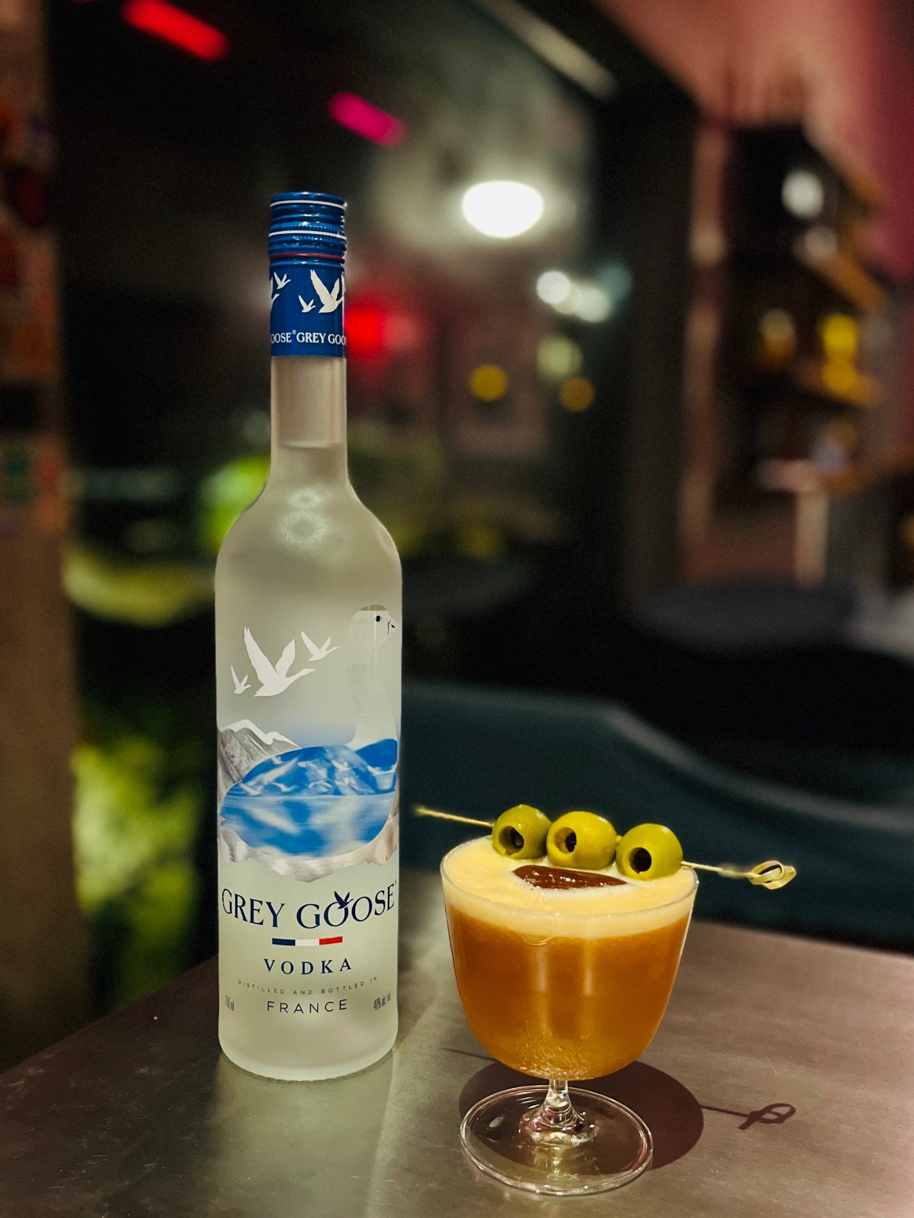 With the bottle