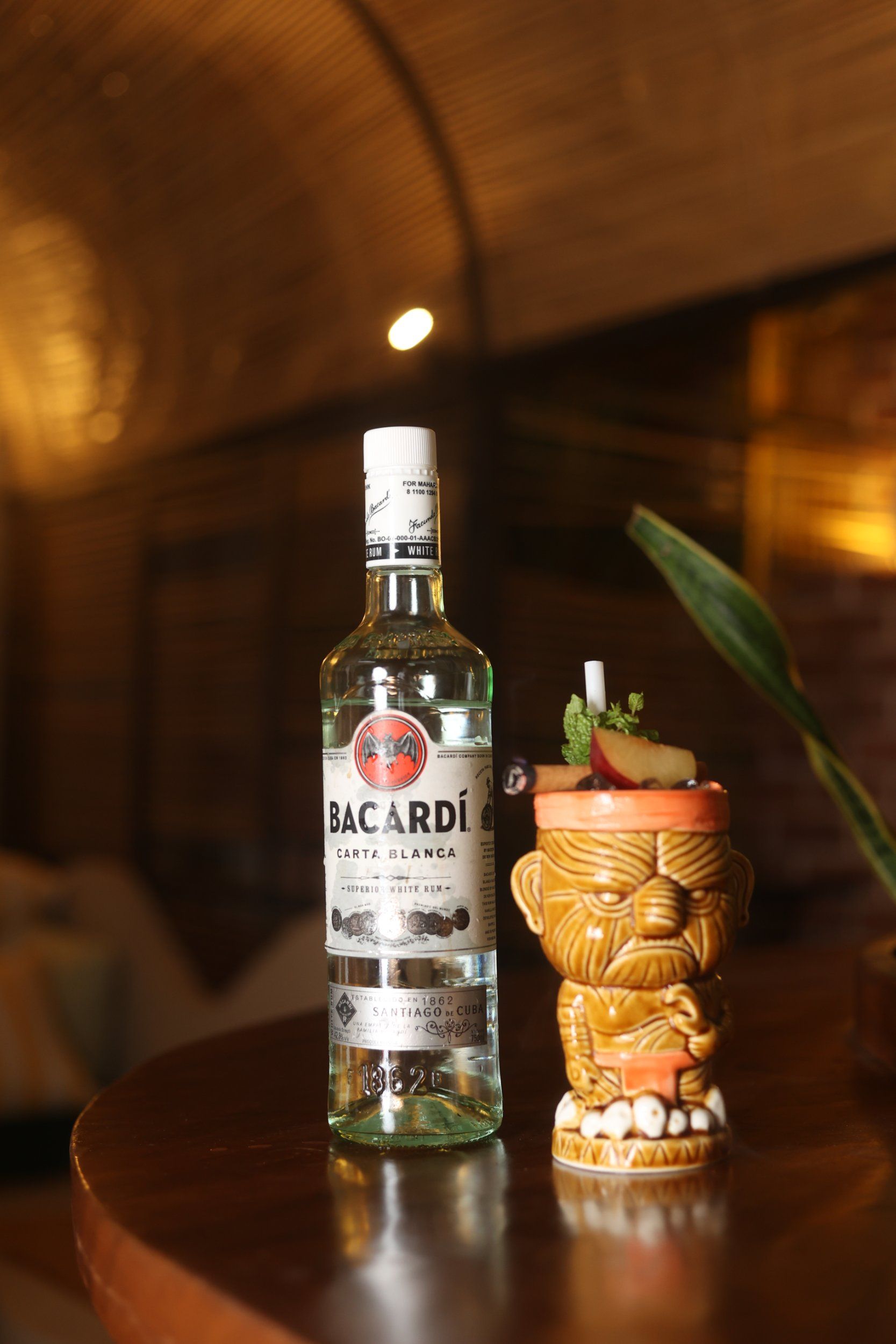 With the bottle