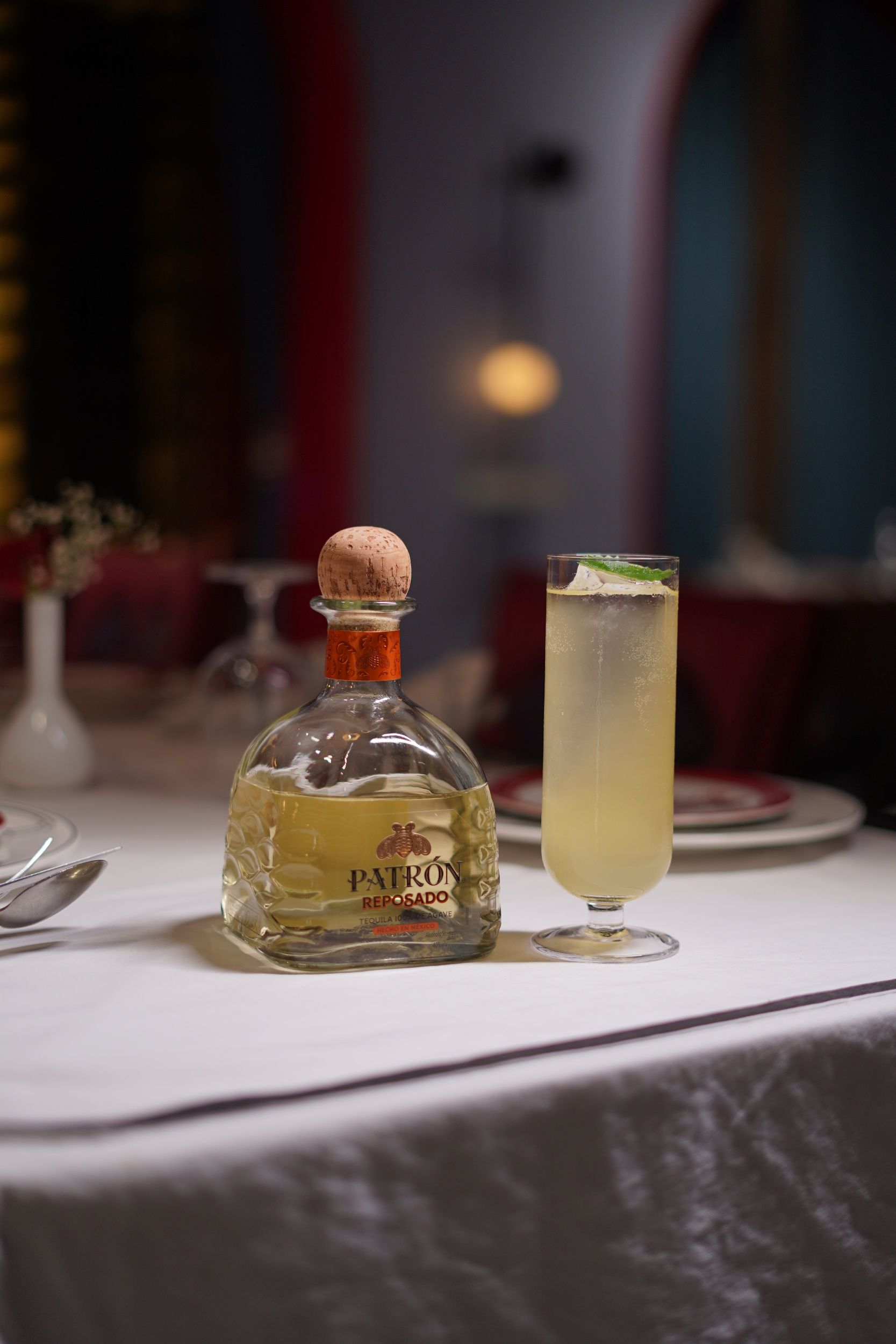 With the bottle