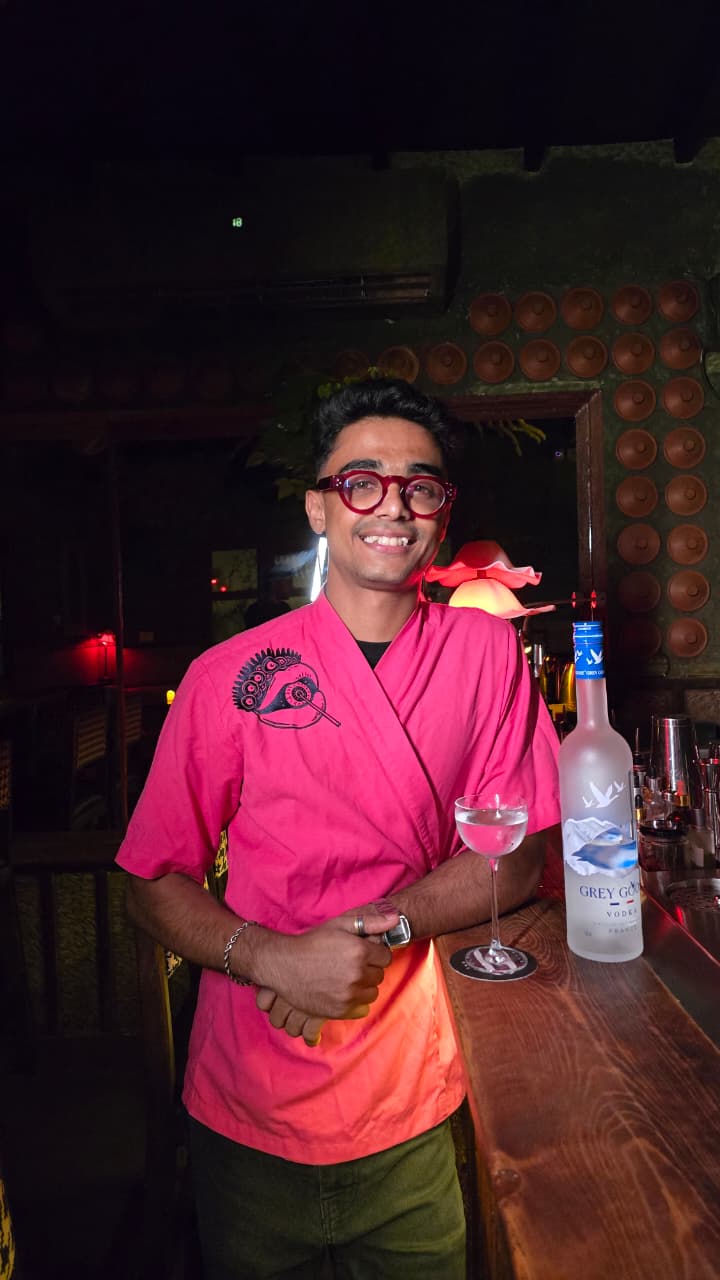 With the bottle